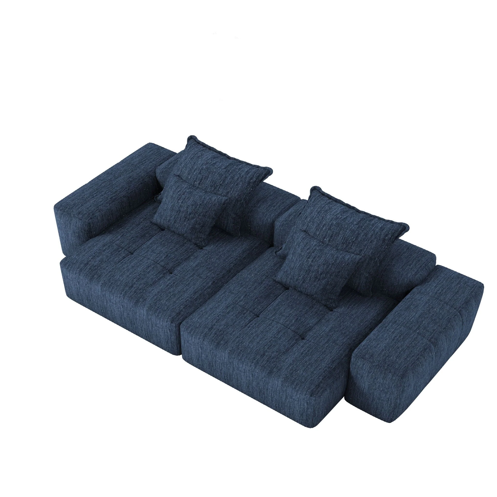 Modern Oversized Diy Combination Modular Sectional Sofa With Pillows - Image 9