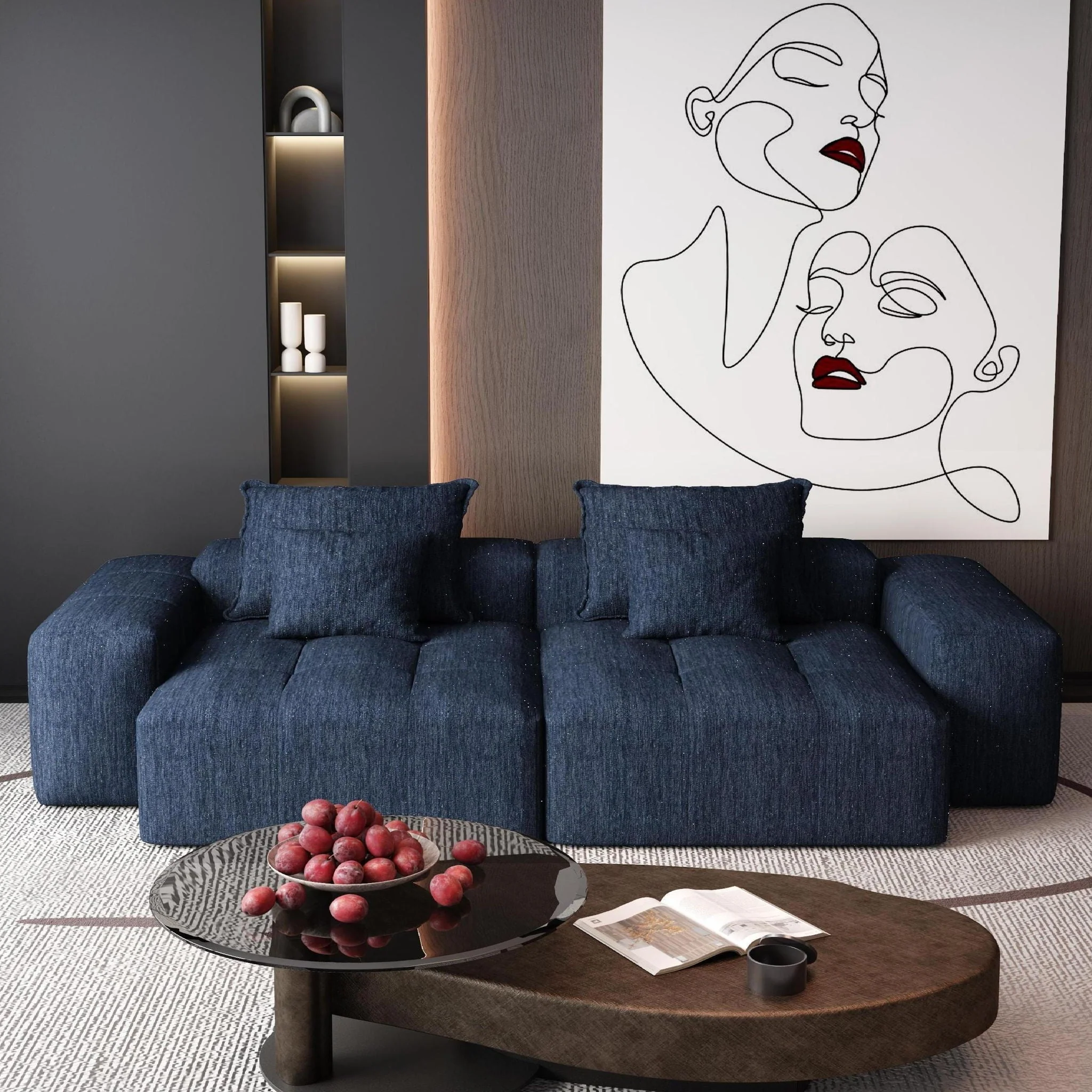 Modern Oversized Diy Combination Modular Sectional Sofa With Pillows - Image 90