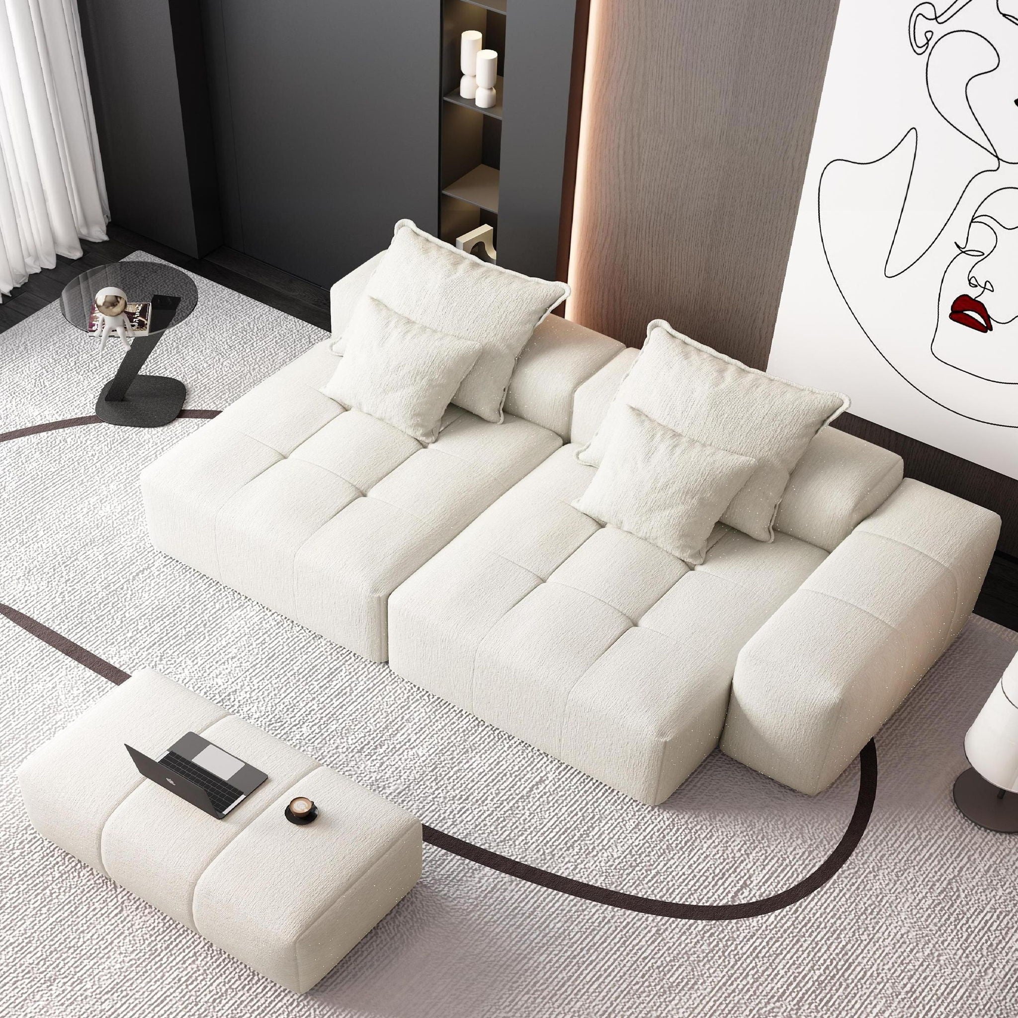 Modern Oversized Diy Combination Modular Sectional Sofa With Pillows - Image 93