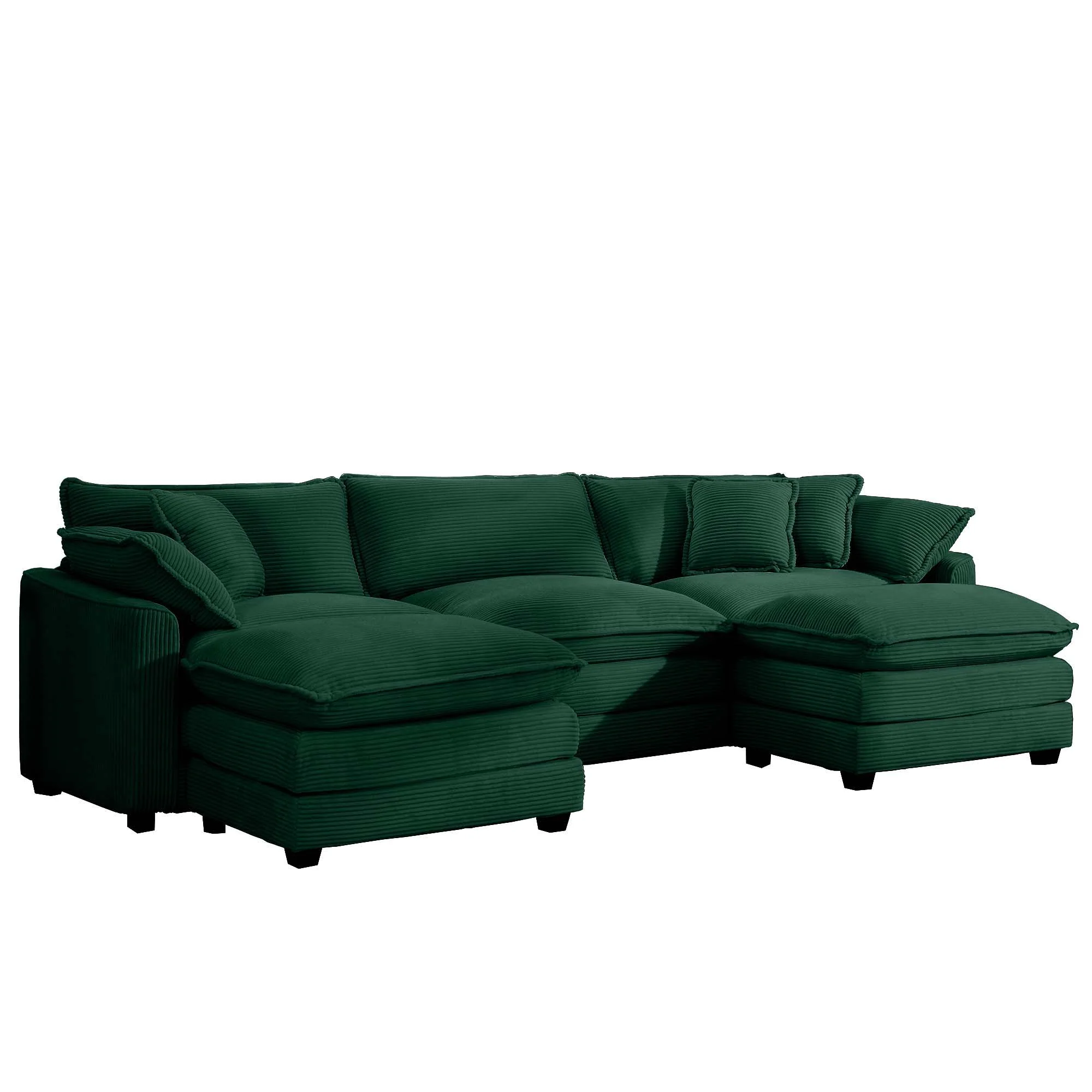 Modern Oversized Modular Cushion Sofa With Ottoman, Low Back, Deep Seating Sofa Set - Image 14
