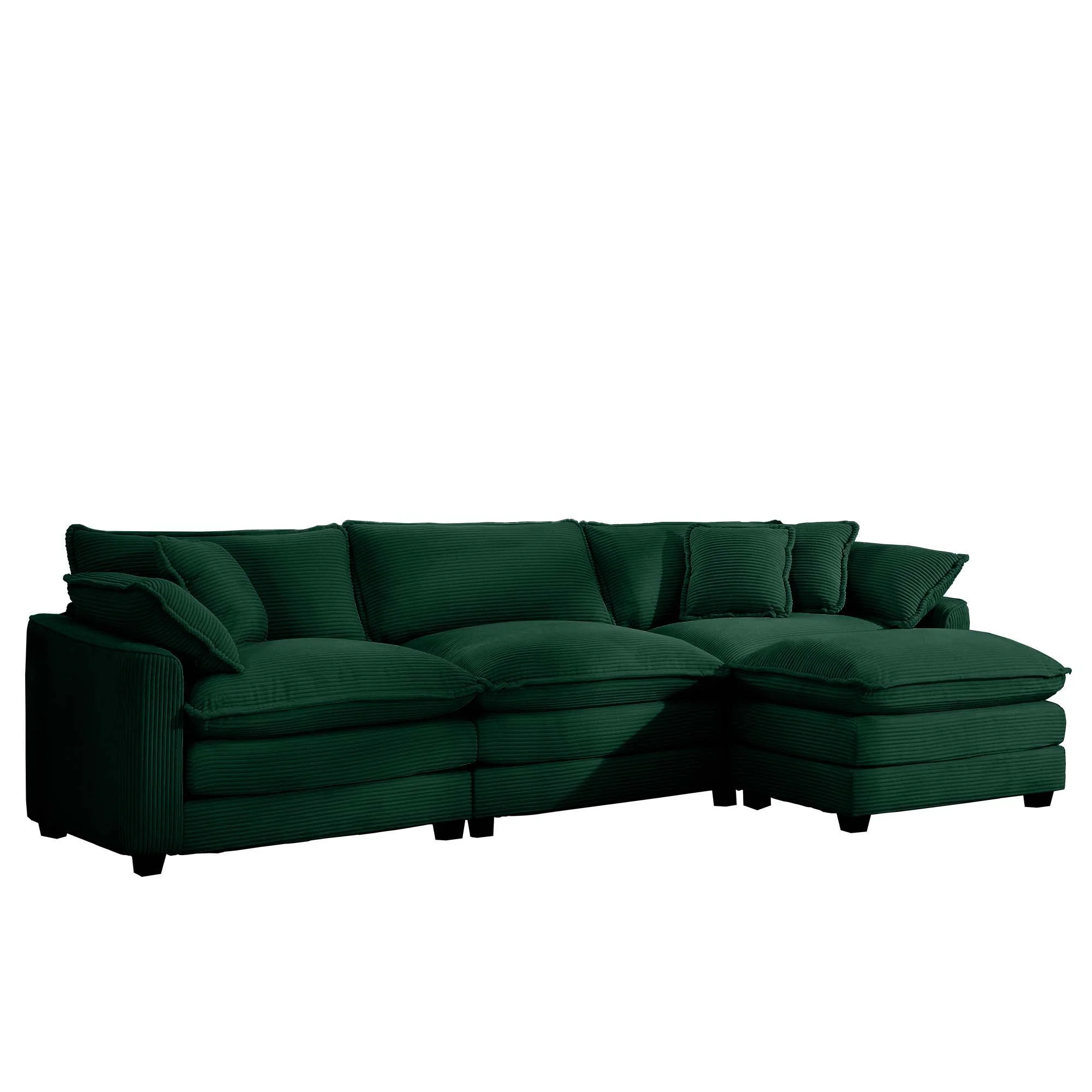 Modern Oversized Modular Cushion Sofa With Ottoman, Low Back, Deep Seating Sofa Set - Image 18