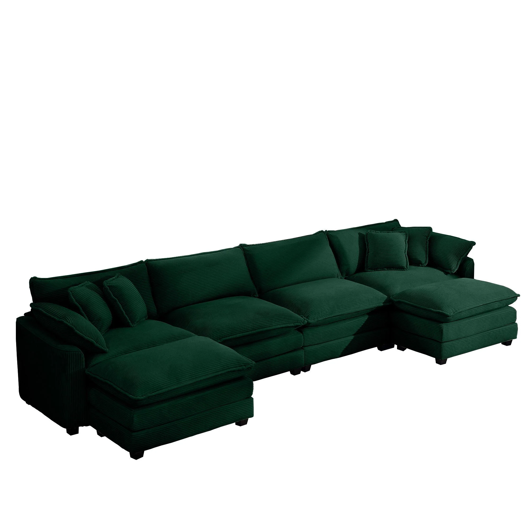 Modern Oversized Modular Cushion Sofa With Ottoman, Low Back, Deep Seating Sofa Set - Image 20