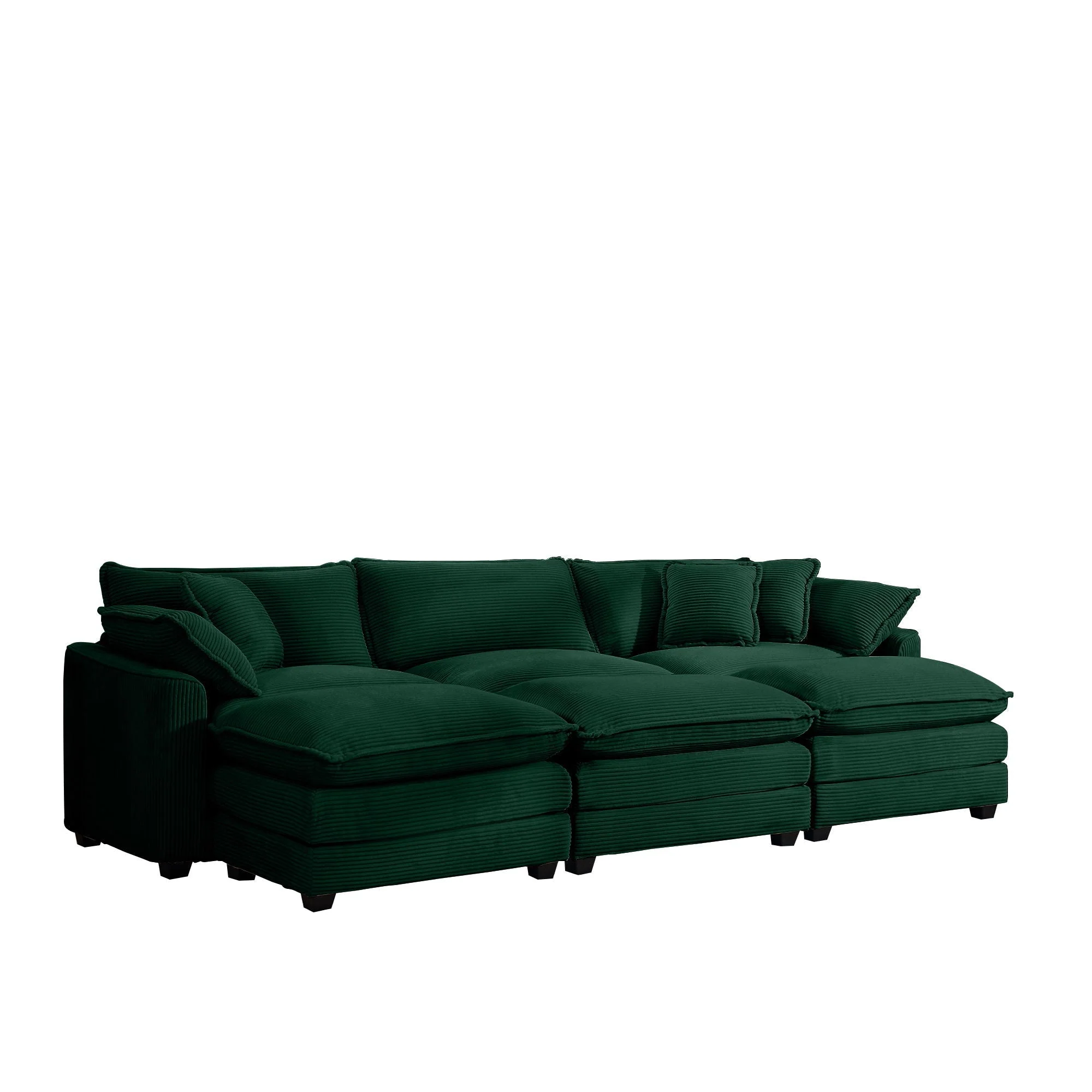 Modern Oversized Modular Cushion Sofa With Ottoman, Low Back, Deep Seating Sofa Set - Image 23
