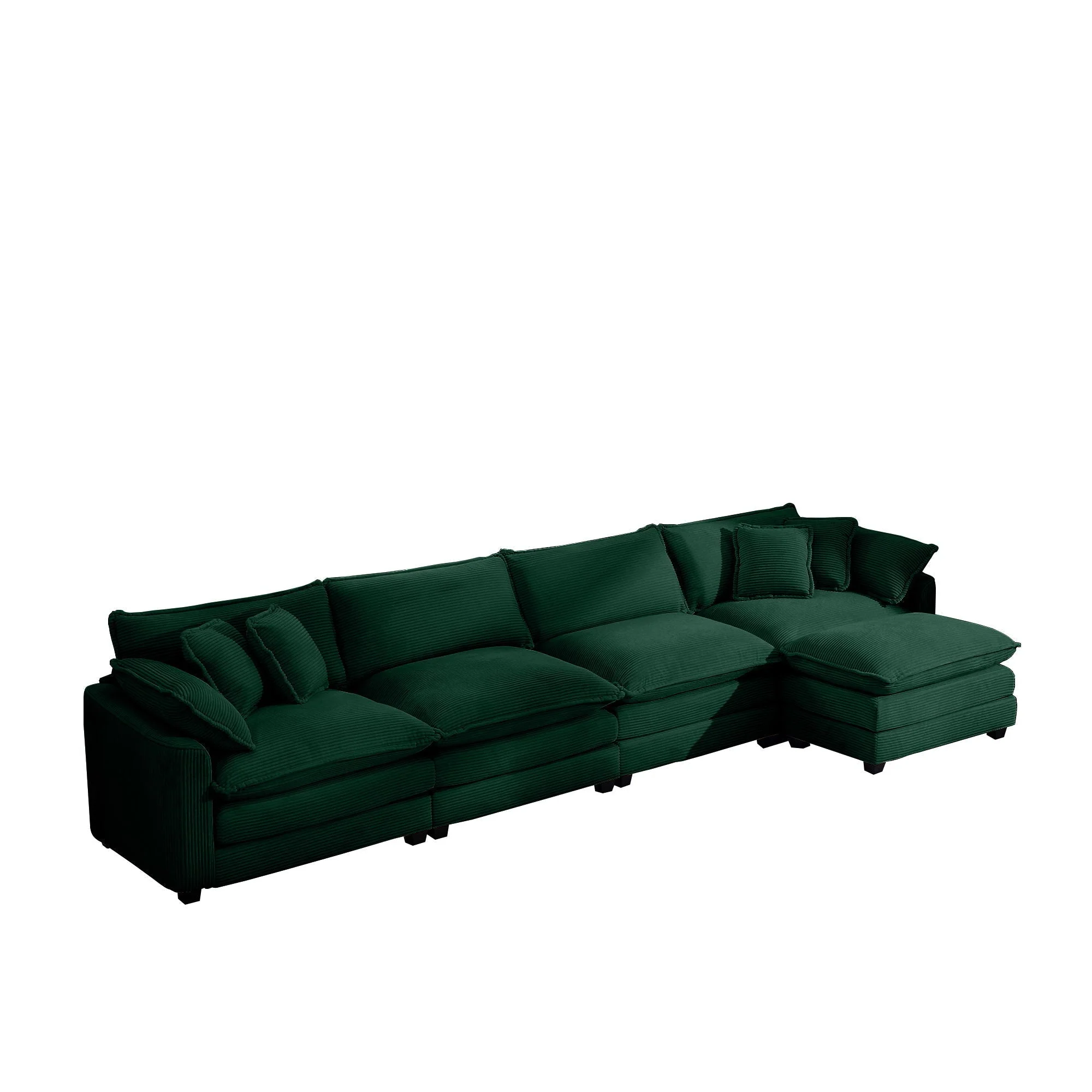 Modern Oversized Modular Cushion Sofa With Ottoman, Low Back, Deep Seating Sofa Set - Image 26