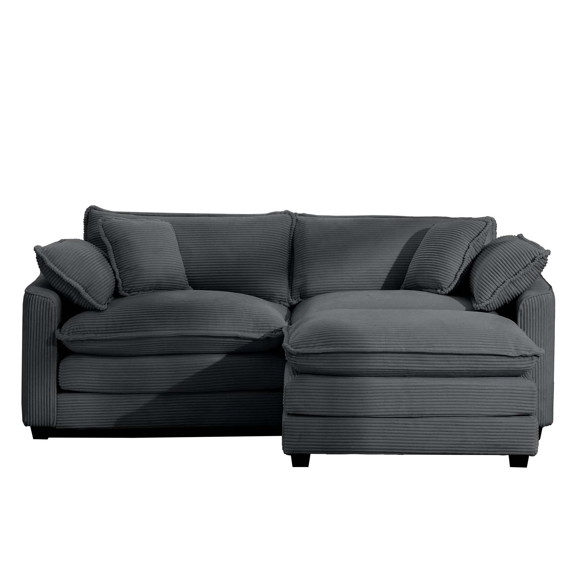 Modern Oversized Modular Cushion Sofa With Ottoman, Low Back, Deep Seating Sofa Set - Image 28