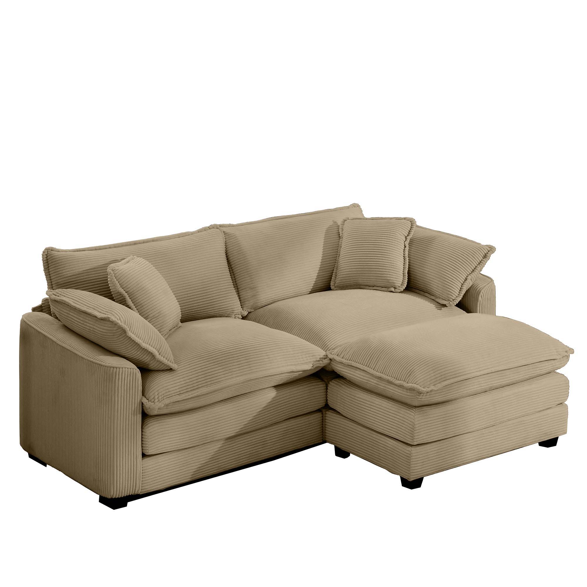 Modern Oversized Modular Cushion Sofa With Ottoman, Low Back, Deep Seating Sofa Set - Image 3