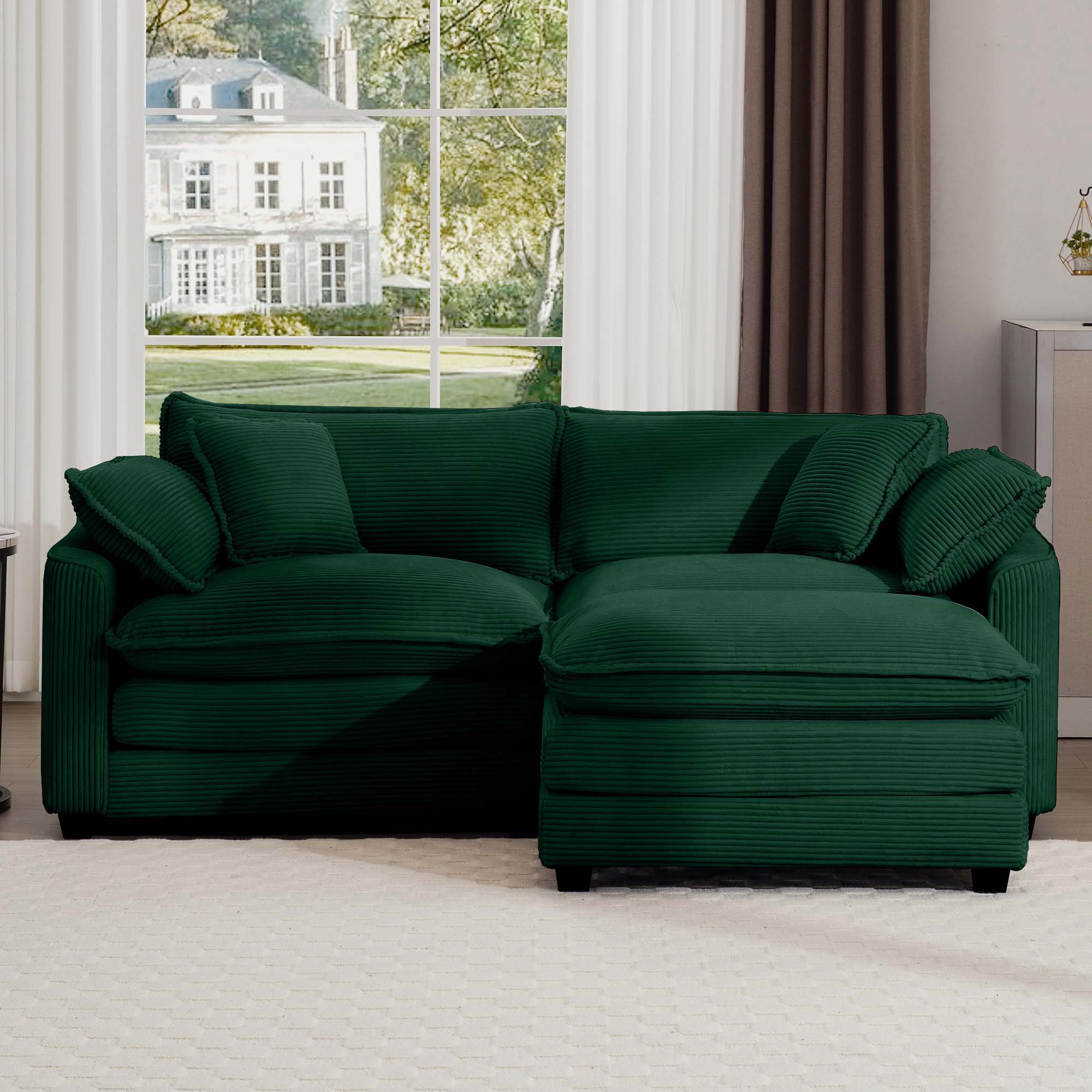 Modern Oversized Modular Cushion Sofa With Ottoman, Low Back, Deep Seating Sofa Set - Image 33