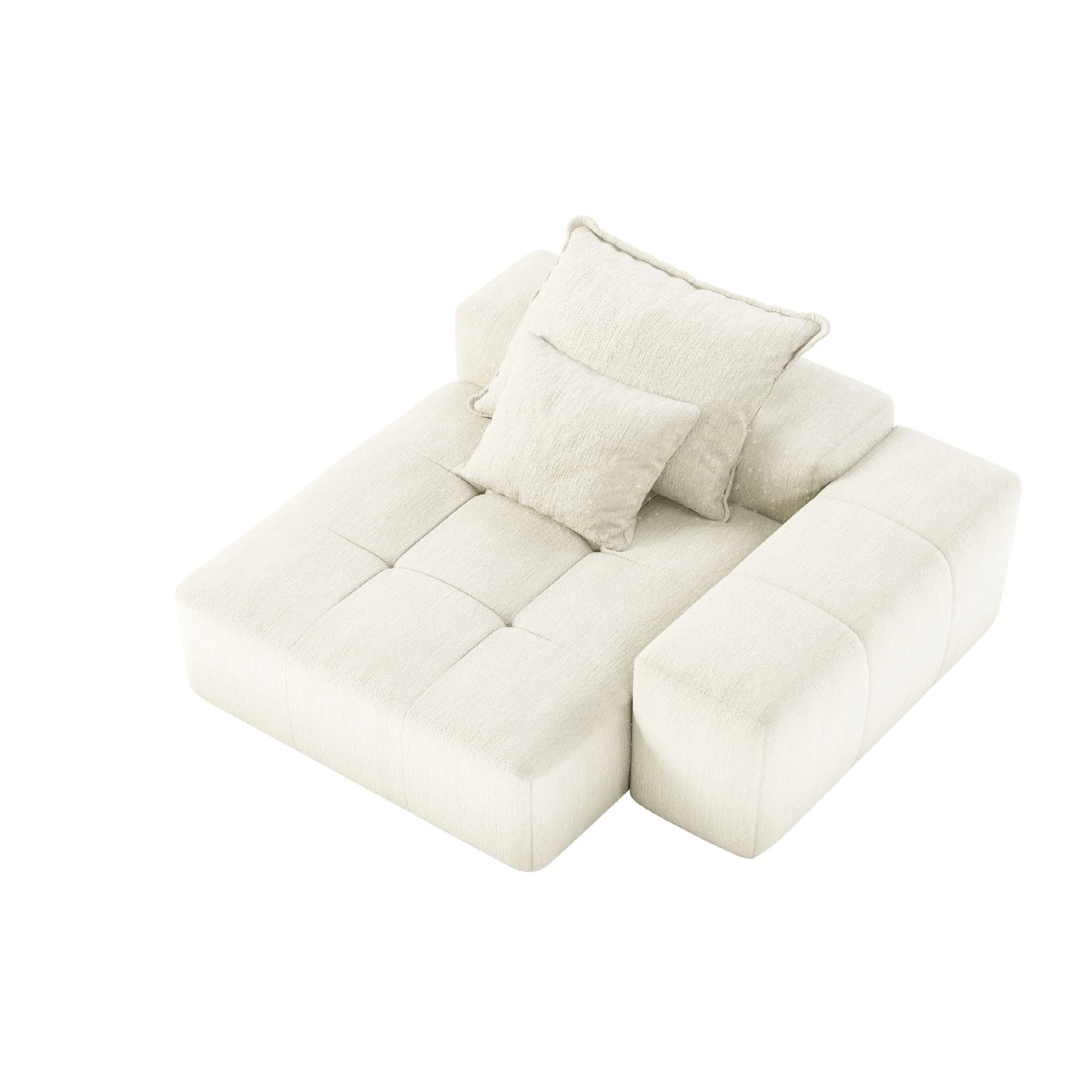 Modern Oversized Modular Sectional Sofa, Sparkling Fabric Soft Cushion Sofa With 2 Pillows - Image 2