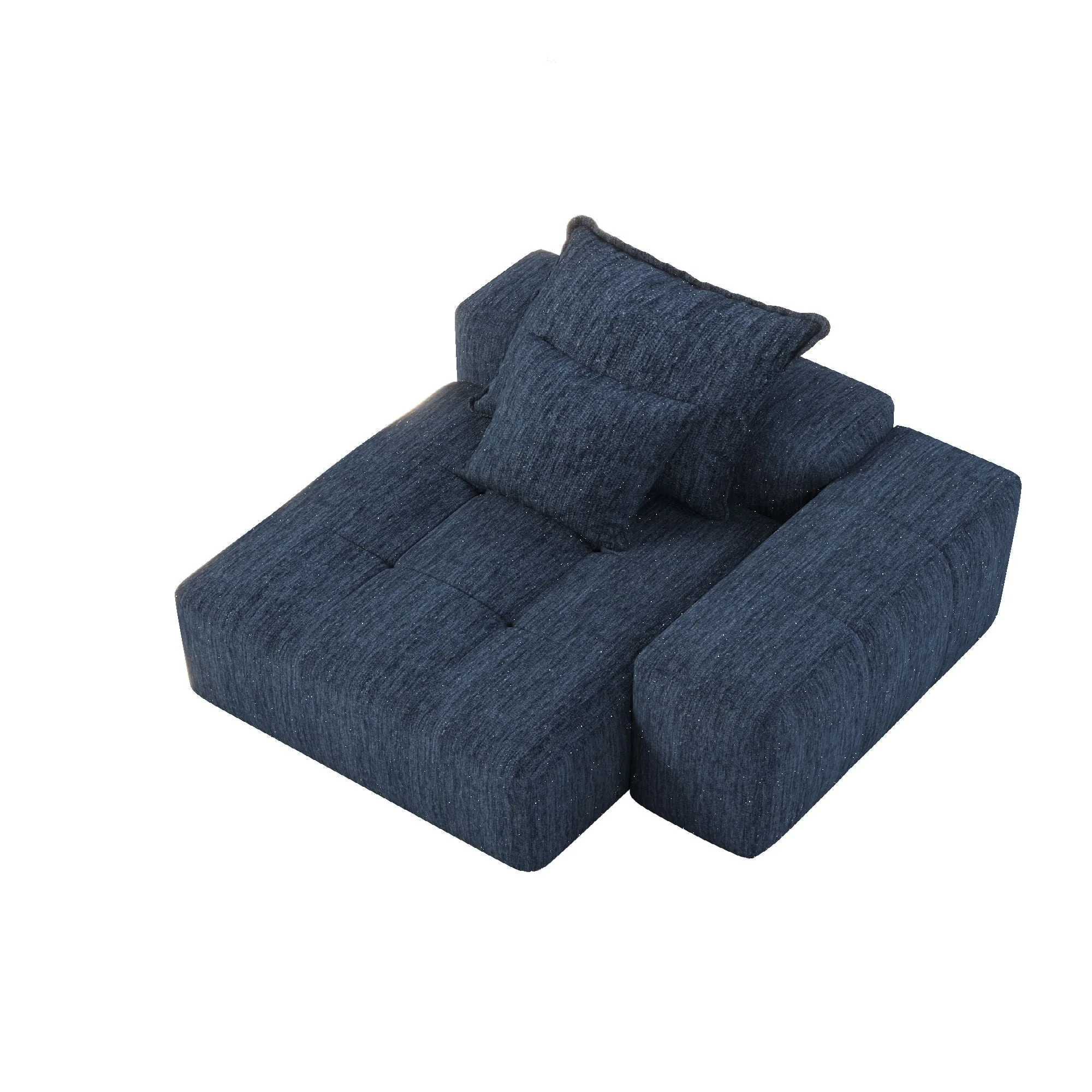 Modern Oversized Modular Sectional Sofa, Sparkling Fabric Soft Cushion Sofa With 2 Pillows - Image 4