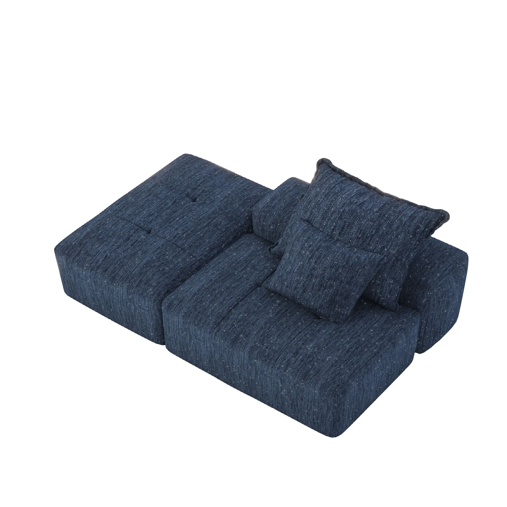 Modern Oversized Modular Sectional Sofa, Sparkling Fabric Soft Cushions With 2 Pillows - Image 2