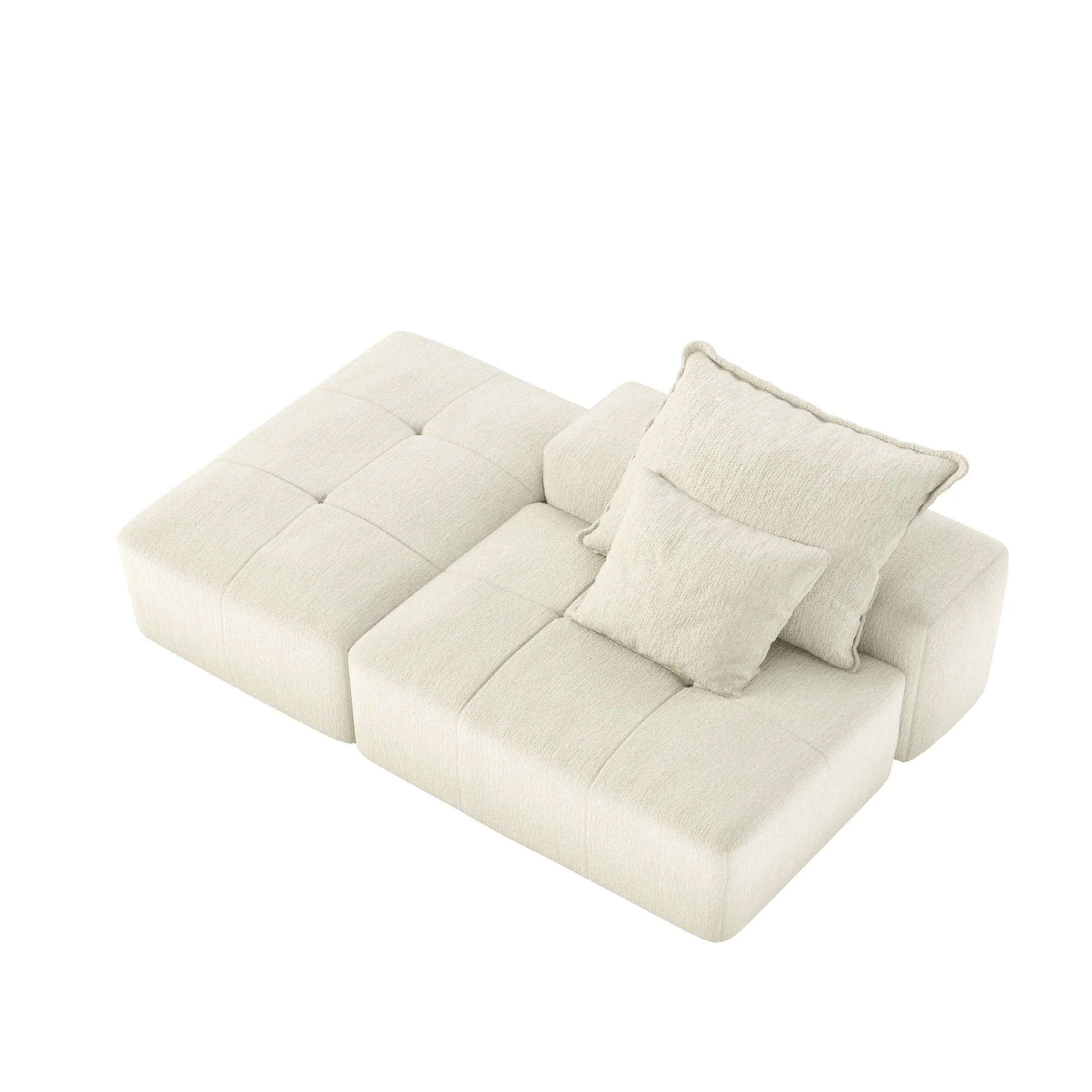 Modern Oversized Modular Sectional Sofa, Sparkling Fabric Soft Cushions With 2 Pillows - Image 4
