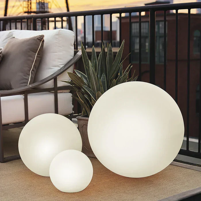 Modern PE Globe Outdoor Garden Light LED Rechargeable 16-Color IP55 - Image 12