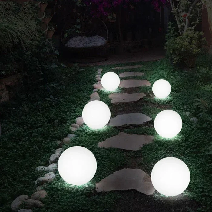 Modern PE Globe Outdoor Garden Light LED Rechargeable 16-Color IP55 - Image 15