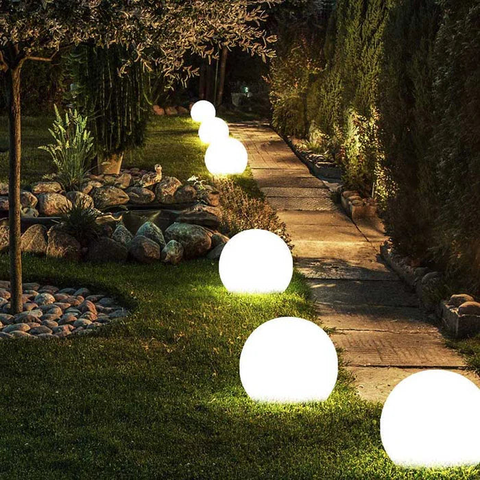 Modern PE Globe Outdoor Garden Light LED Rechargeable 16-Color IP55 - Image 2