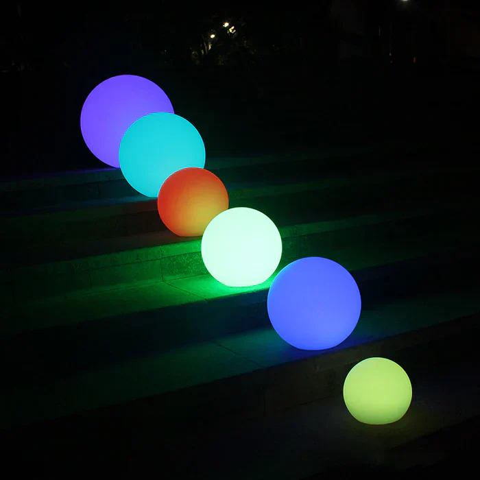 Modern PE Globe Outdoor Garden Light LED Rechargeable 16-Color IP55 - Image 21