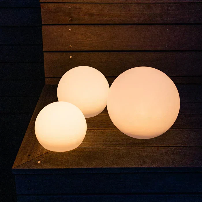 Modern PE Globe Outdoor Garden Light LED Rechargeable 16-Color IP55 - Image 3