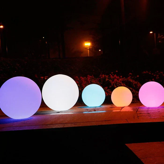 Modern PE Globe Outdoor Garden Light LED Rechargeable 16-Color IP55 - Image 5