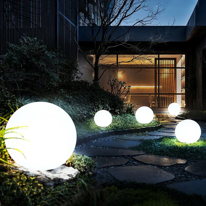 Modern PE Globe Outdoor Garden Light LED Rechargeable 16-Color IP55 - Image 7