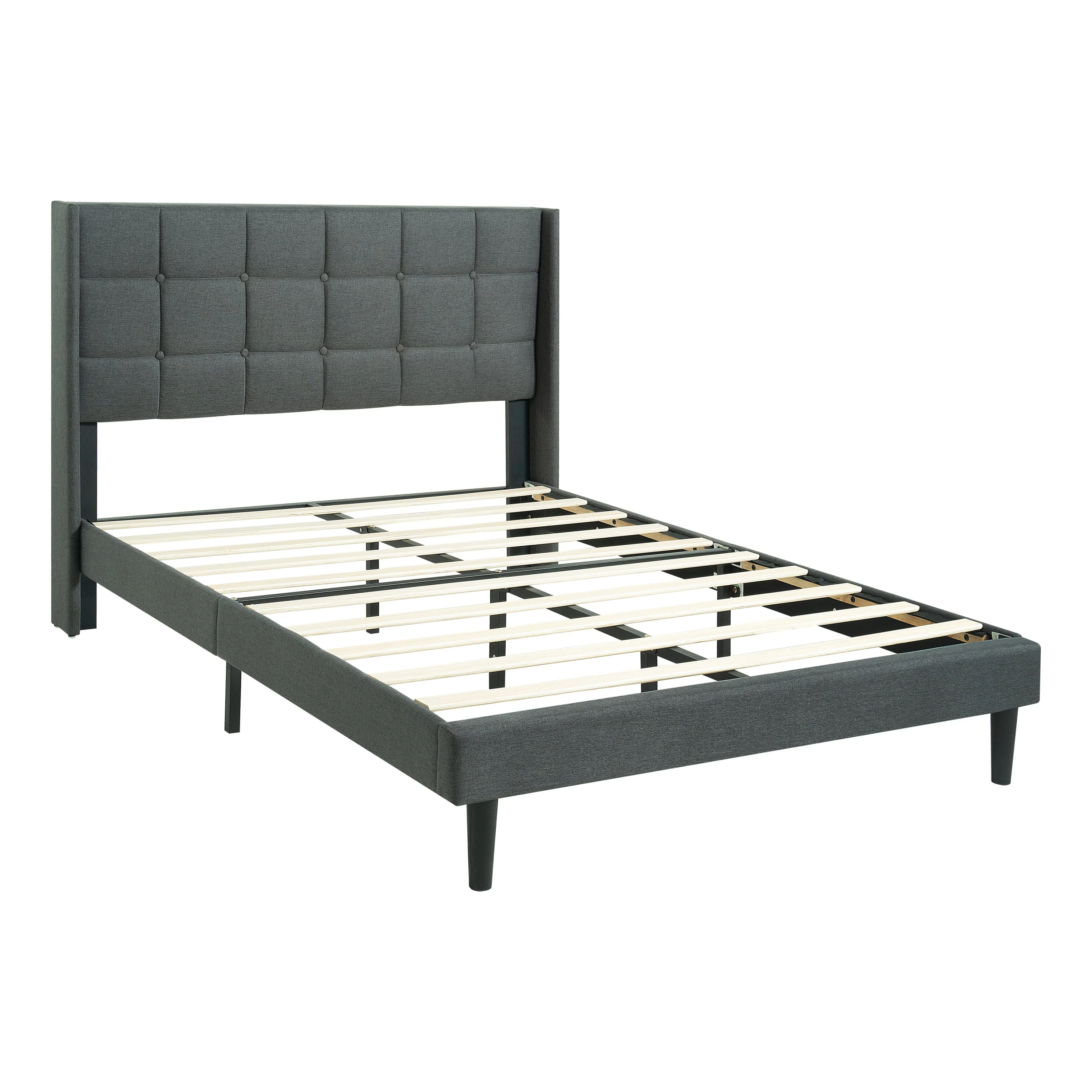 Modern Queen Size Upholstered Platform Bed Frame - Image 4