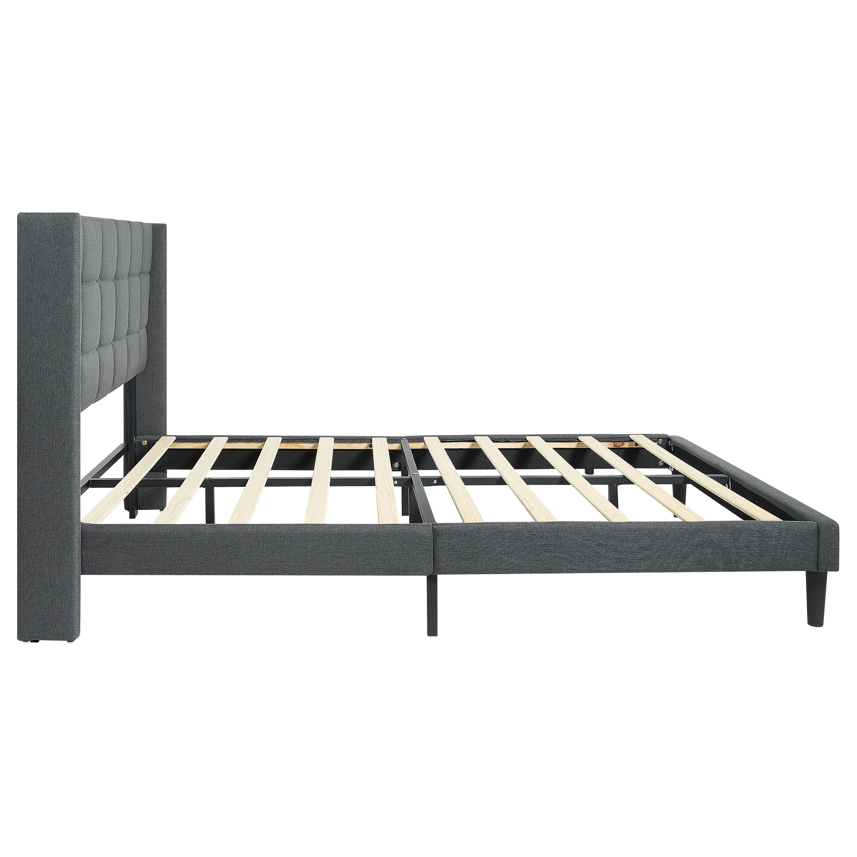 Modern Queen Size Upholstered Platform Bed Frame - Image 5