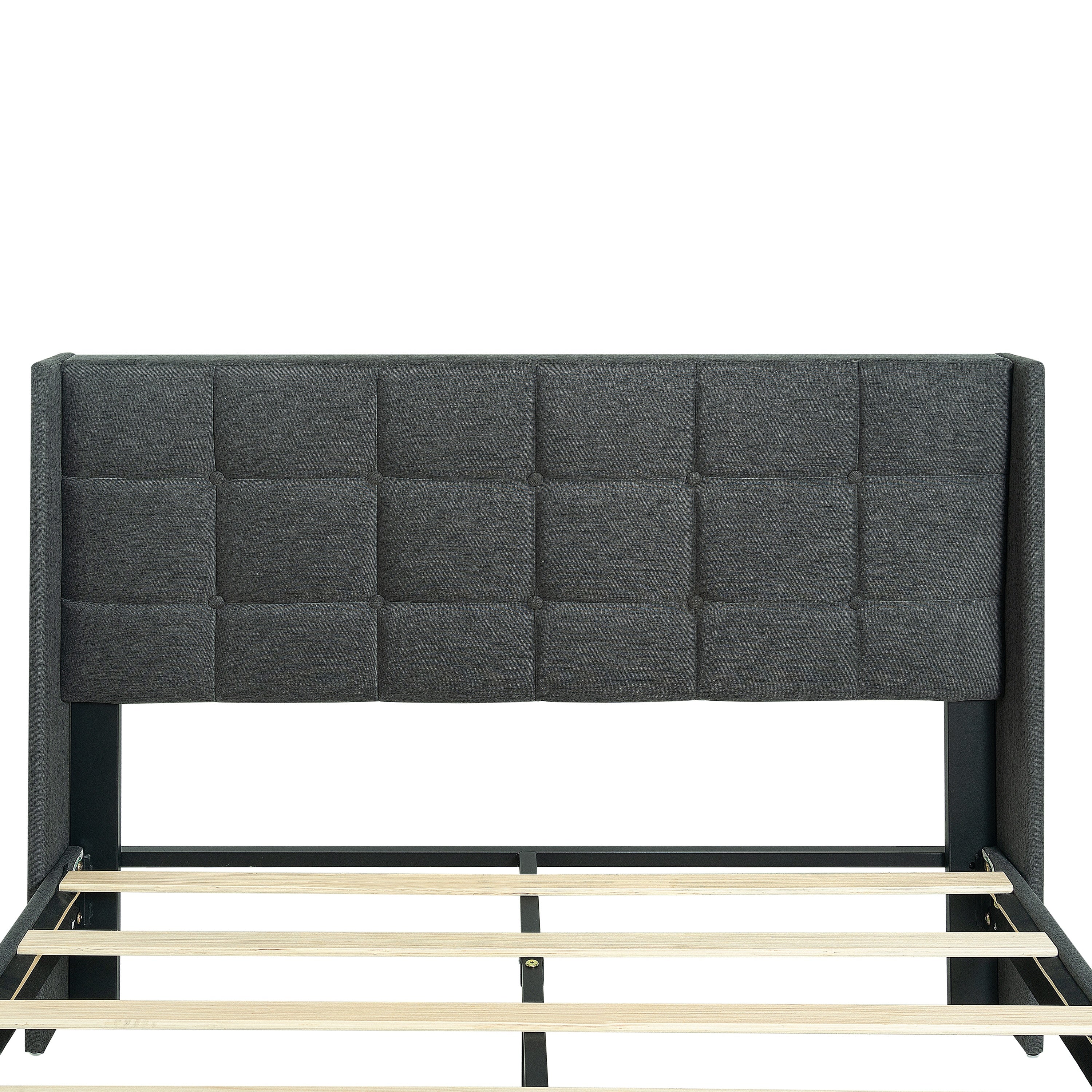 Modern Queen Size Upholstered Platform Bed Frame - Image 6