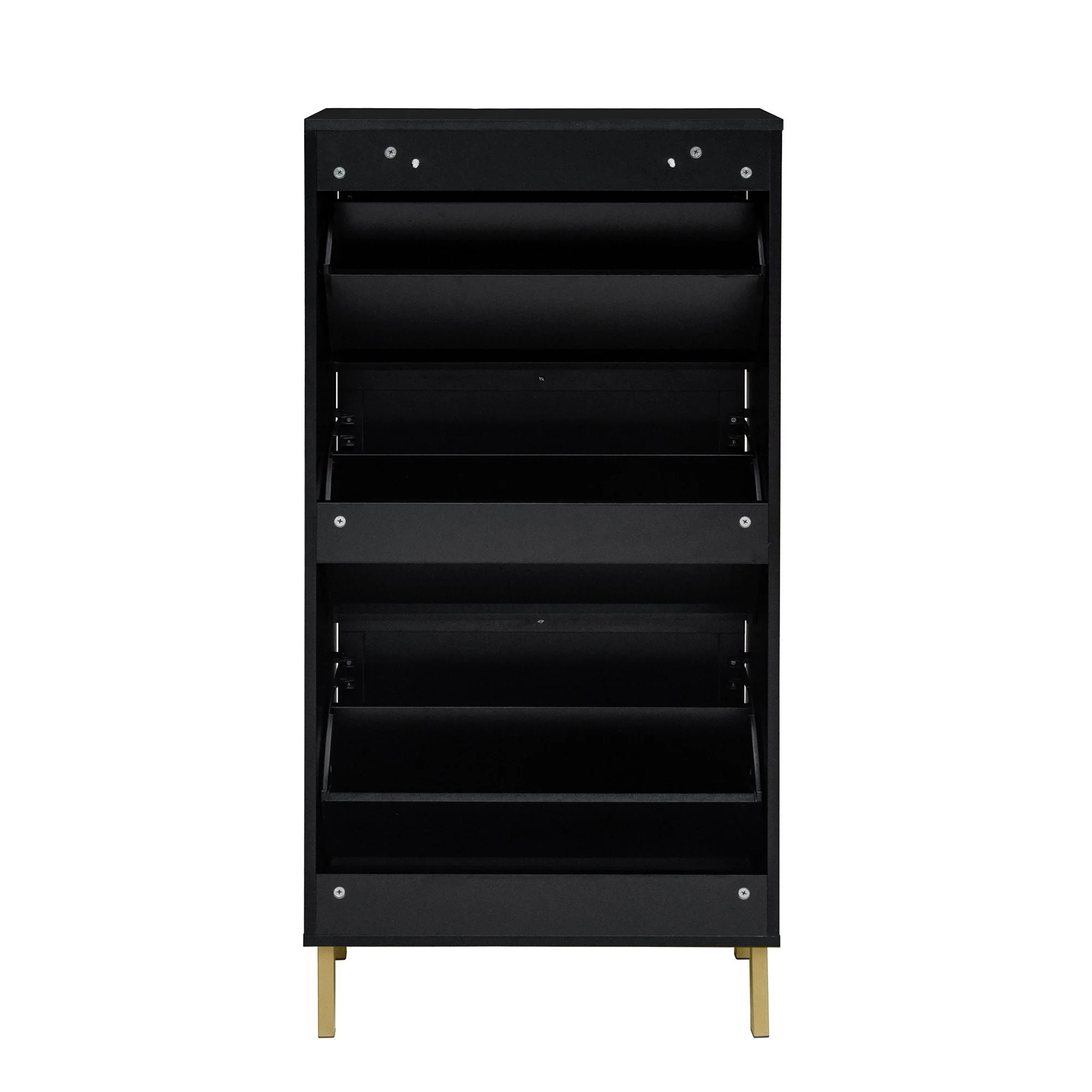 Modern Rattan 3 Door Shoe Rack Cabinet for Entryway - Image 15