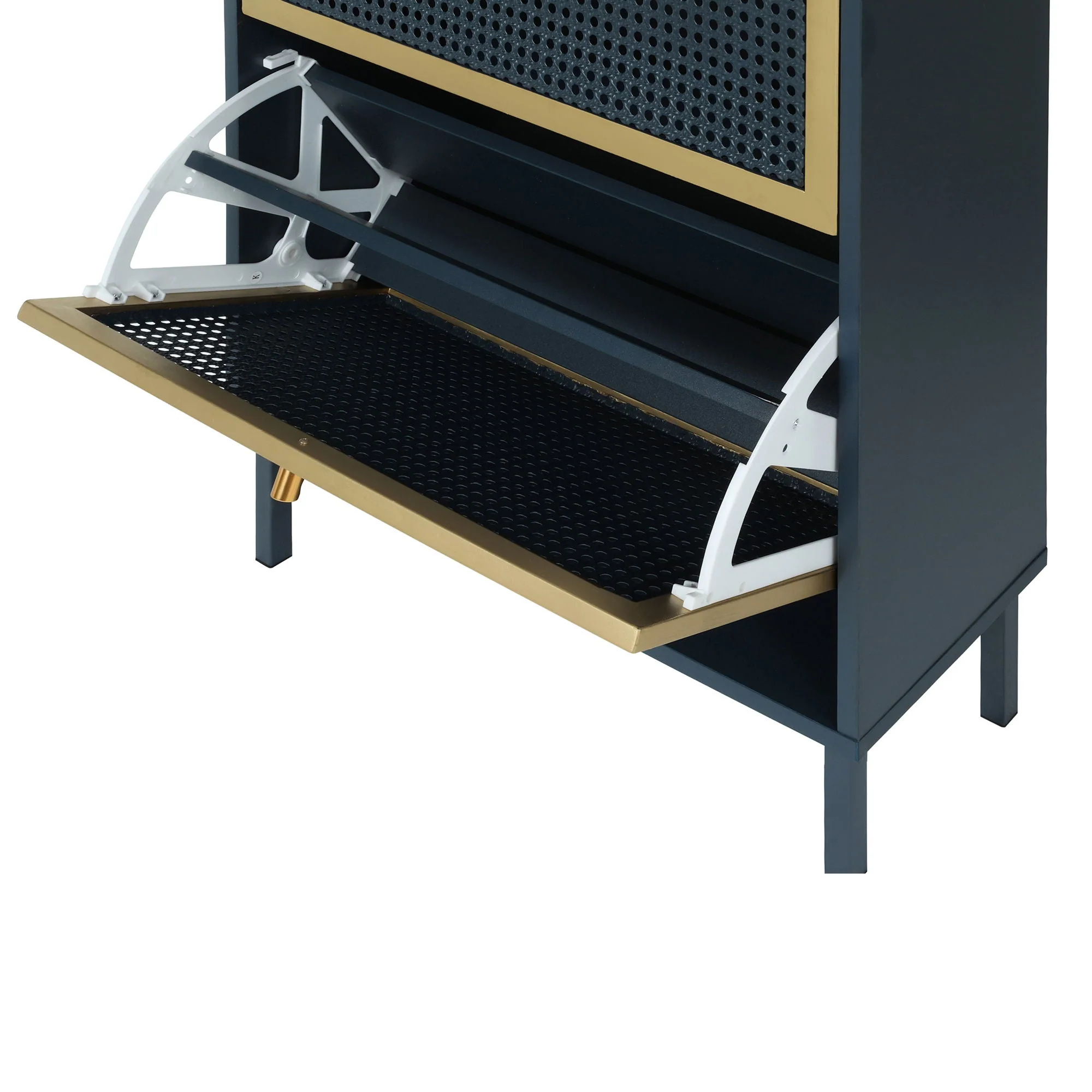 Modern Rattan 3 Door Shoe Rack Cabinet for Entryway - Image 72