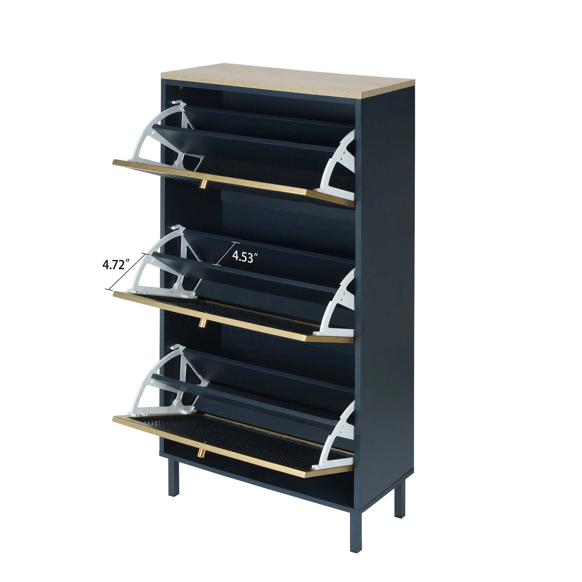 Modern Rattan 3 Door Shoe Rack Cabinet for Entryway - Image 8