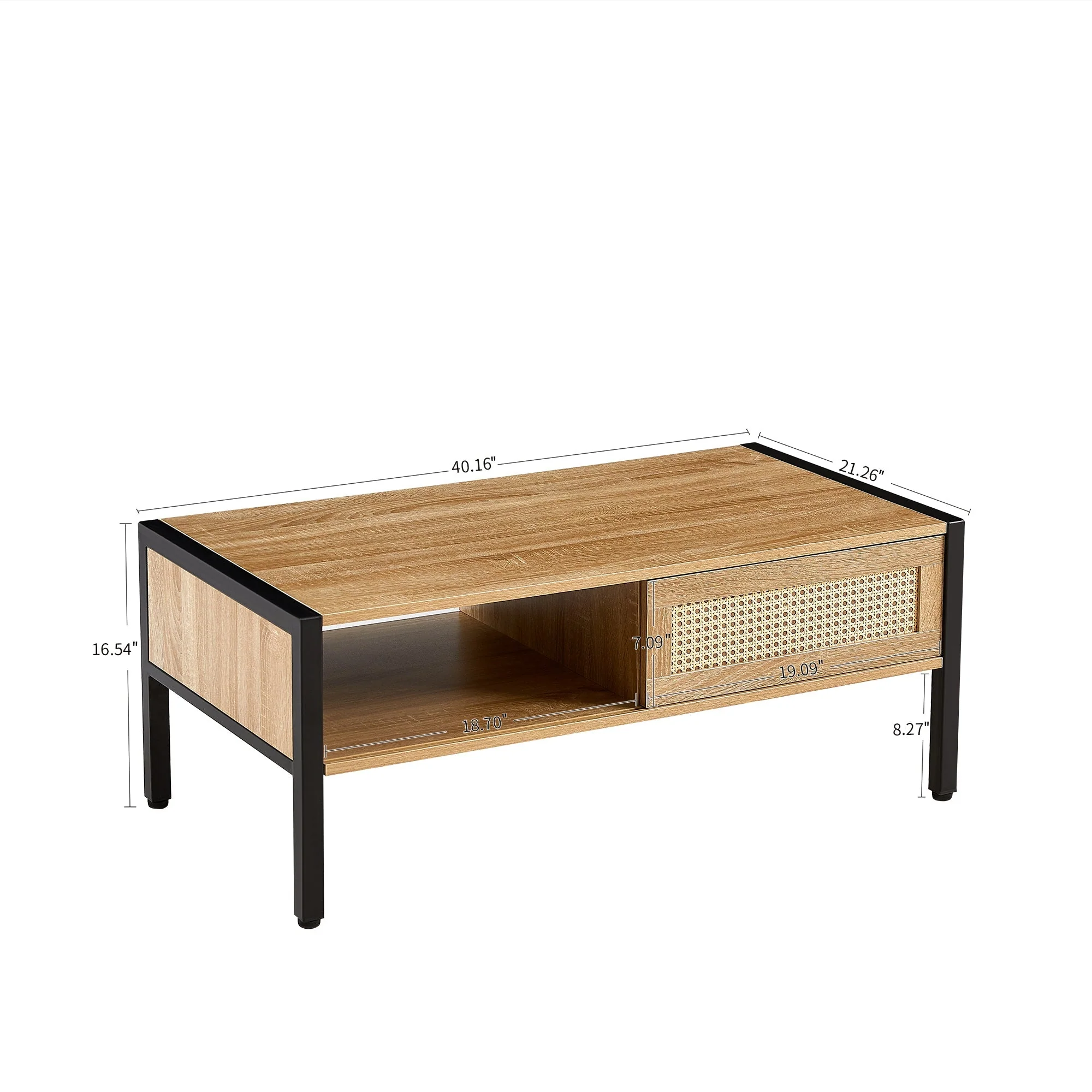 Modern Rattan Coffee Table 40.16 Inches - Image 3