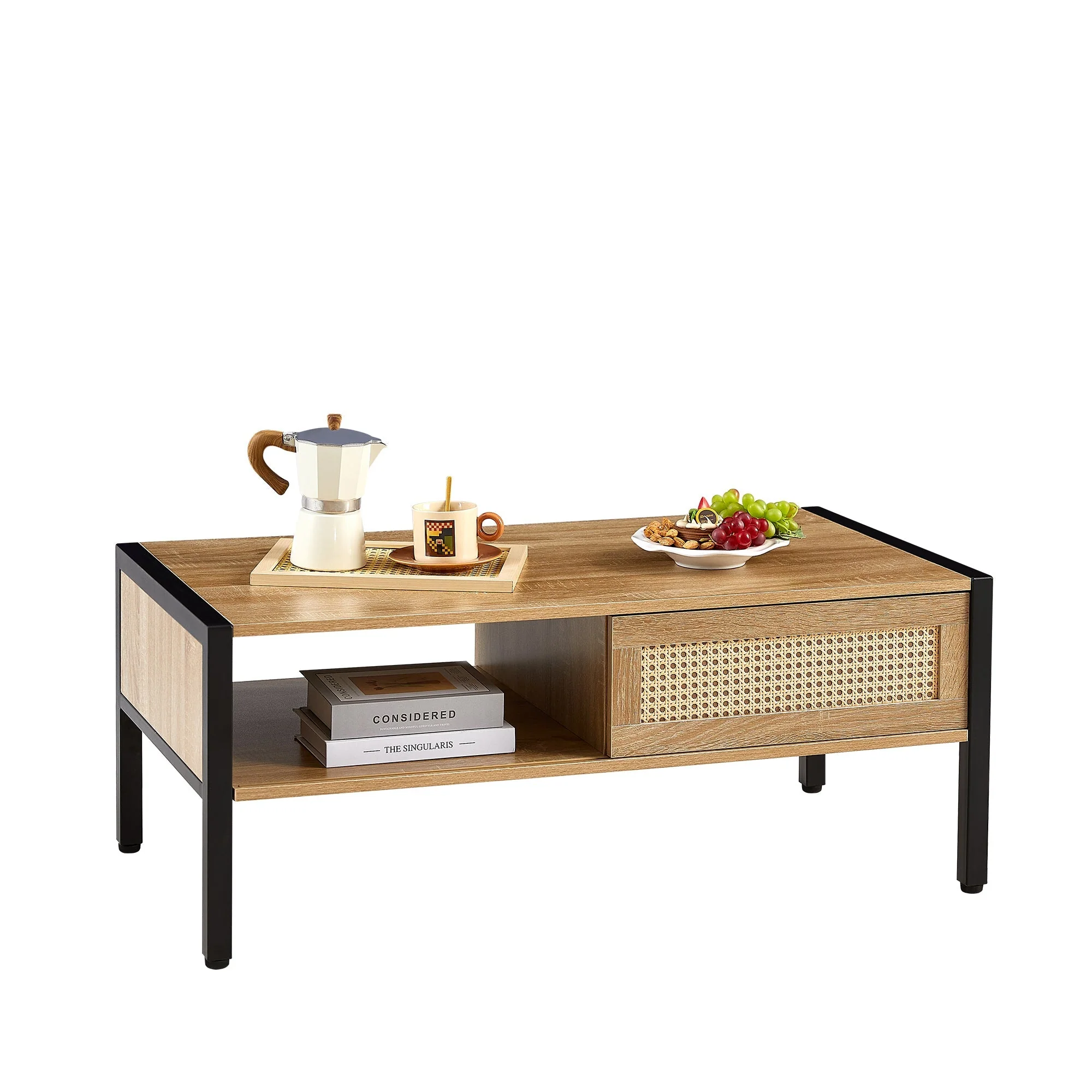Modern Rattan Coffee Table 40.16 Inches - Image 5