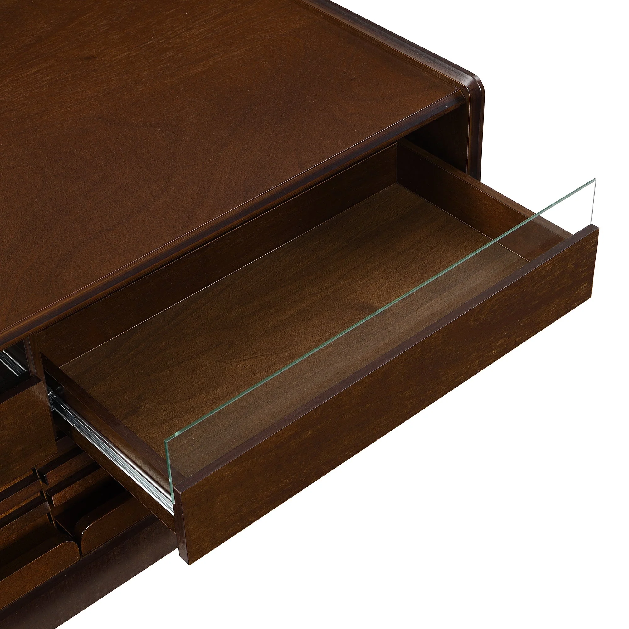 Modern Rectangle Coffee Table with 4 Drawers and 2 Display Shelves - Image 17