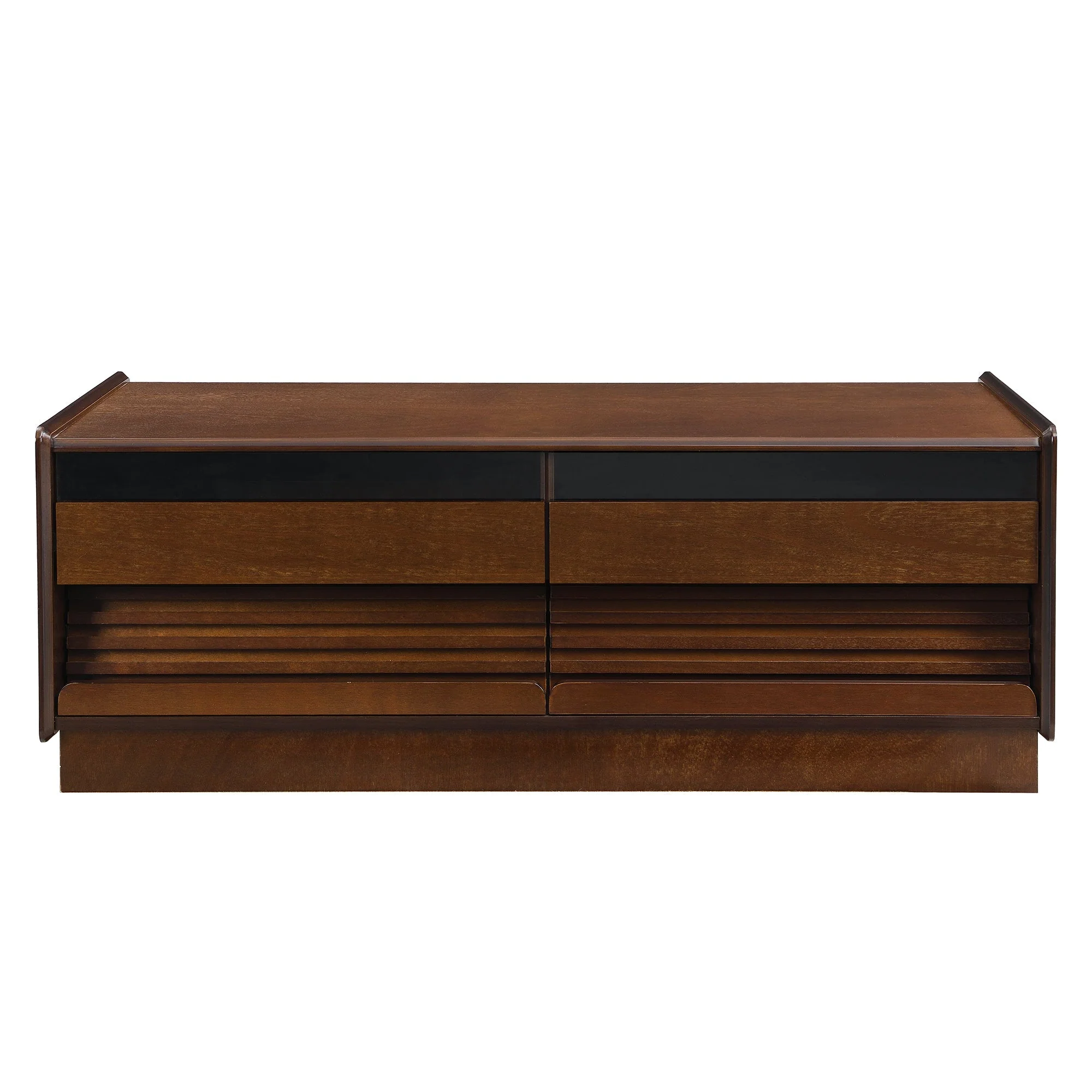 Modern Rectangle Coffee Table with 4 Drawers and 2 Display Shelves - Image 2