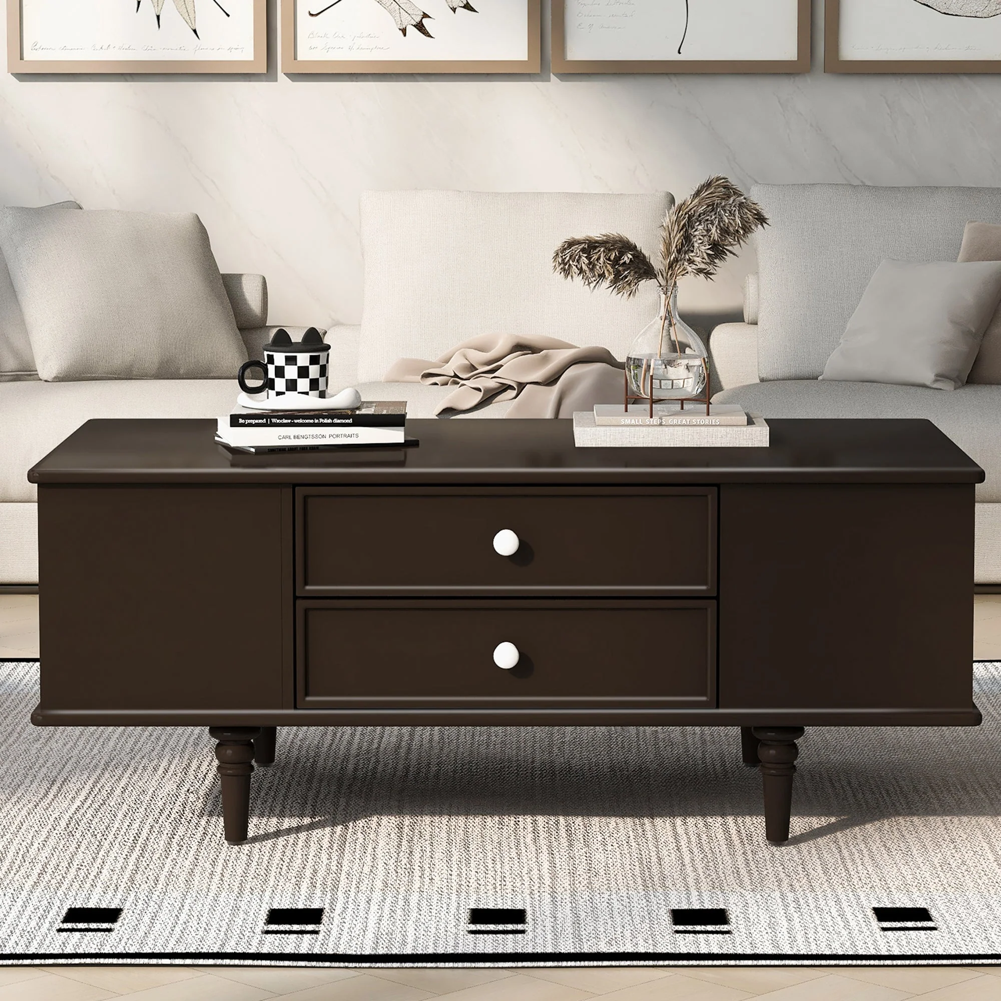 Modern Rectangle Coffee Table with Four Drawers - Image 4