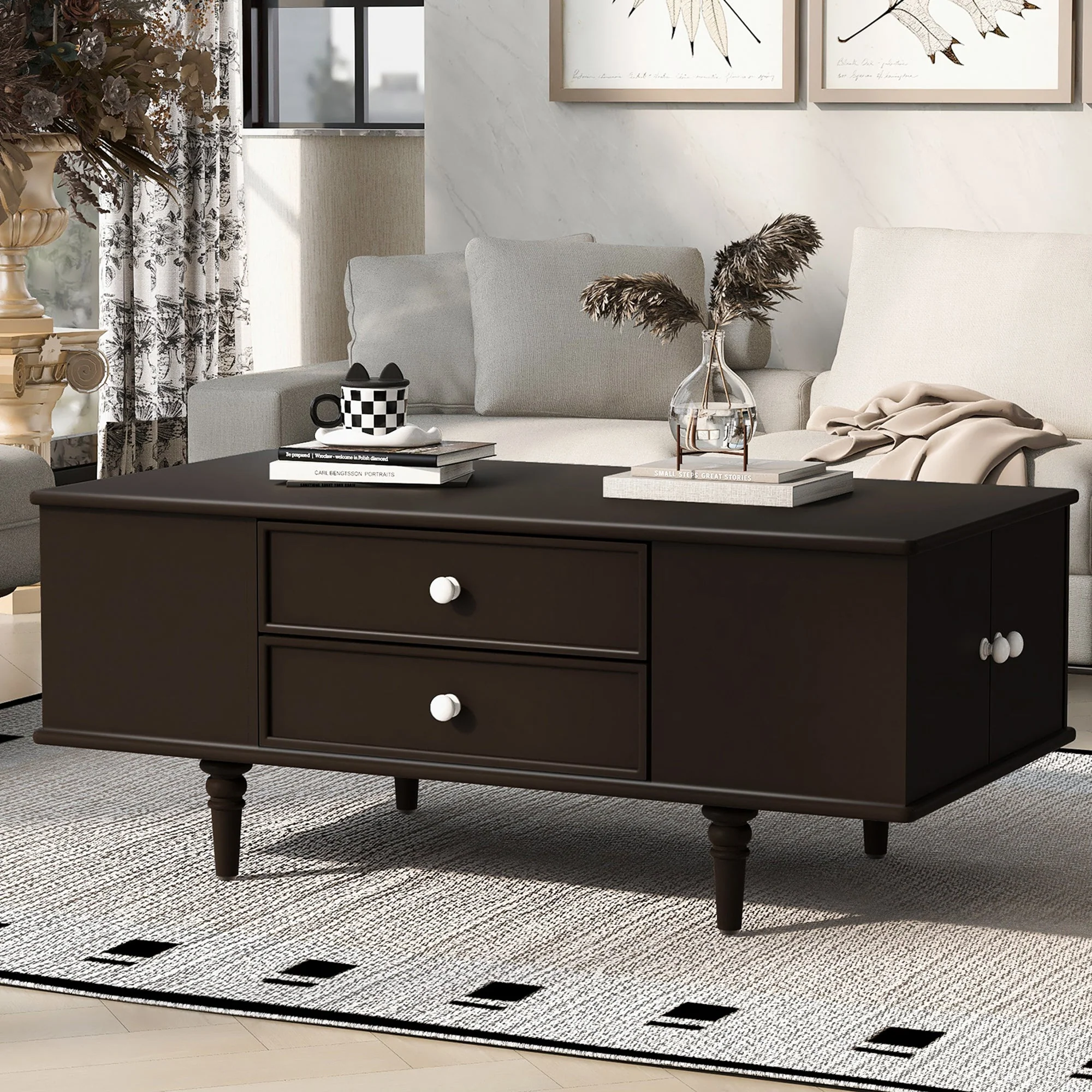 Modern Rectangle Coffee Table with Four Drawers - Image 9