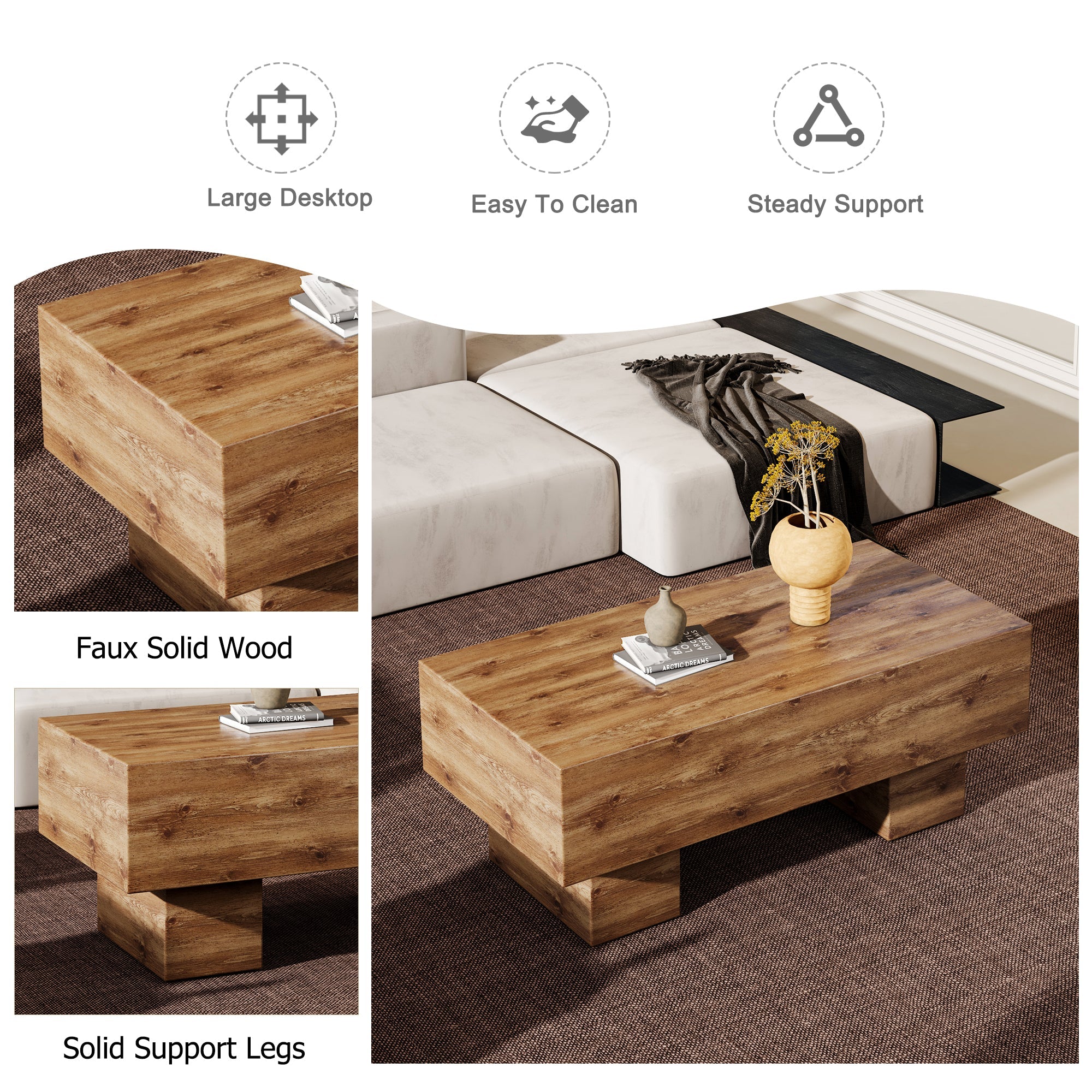 Modern Rectangular Coffee Table - Image 6