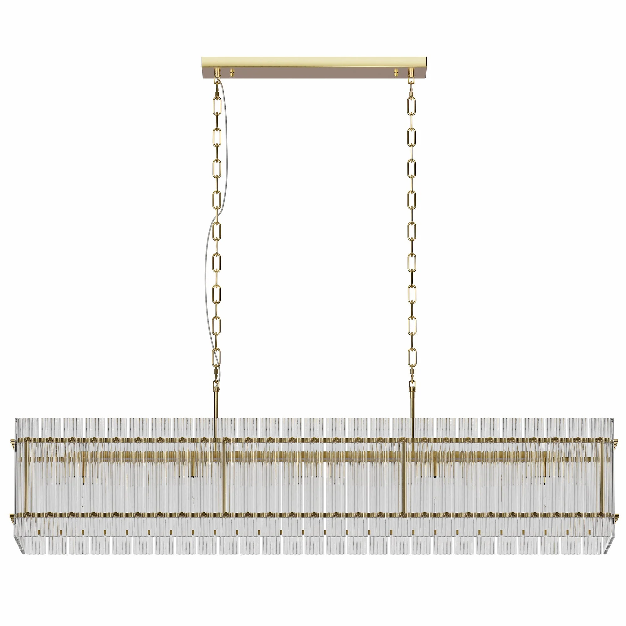 Modern Rectangular Crystal Glass Chandelier, 10-Lights Glod Chandelier Lighting Contemporary Pendant Ceiling Light Fixture for Dining Room Living Room Kitchen Island - Image 9