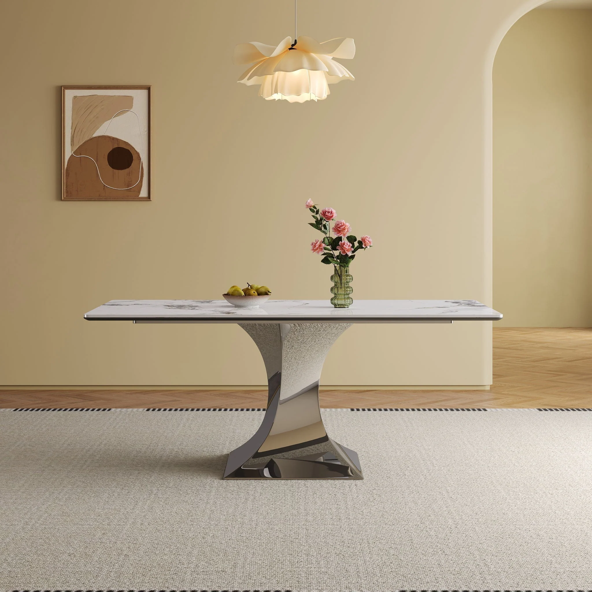 Modern Rectangular Dining Table For 6 With Chairs - Image 14