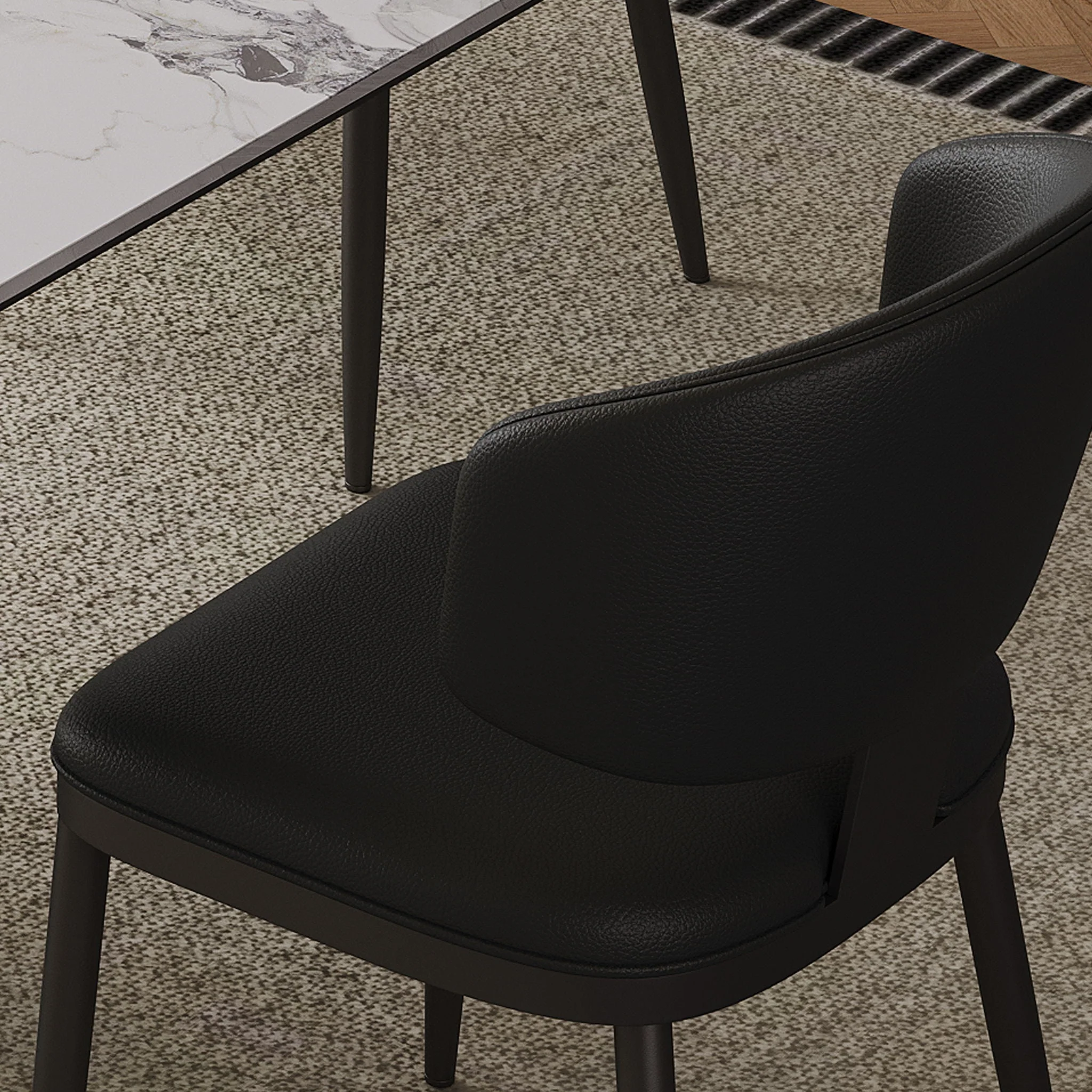 Modern Rectangular Dining Table For 6 With Chairs - Image 4