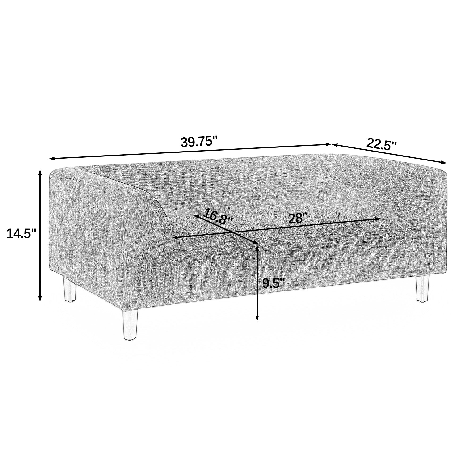 Modern Rectangular Pet Sofa with Backrest and Armrests - Image 4