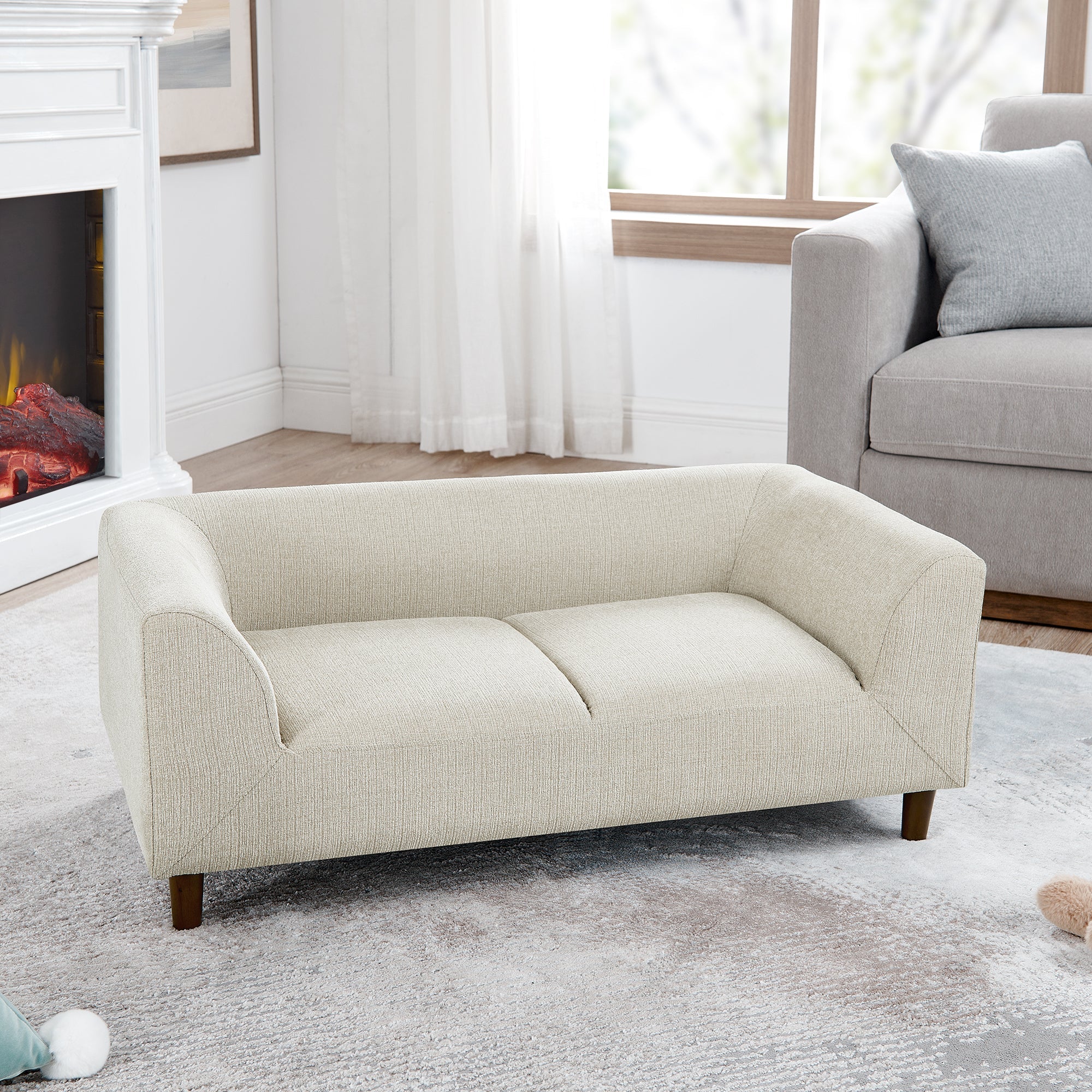 Modern Rectangular Pet Sofa with Backrest and Armrests - Image 5