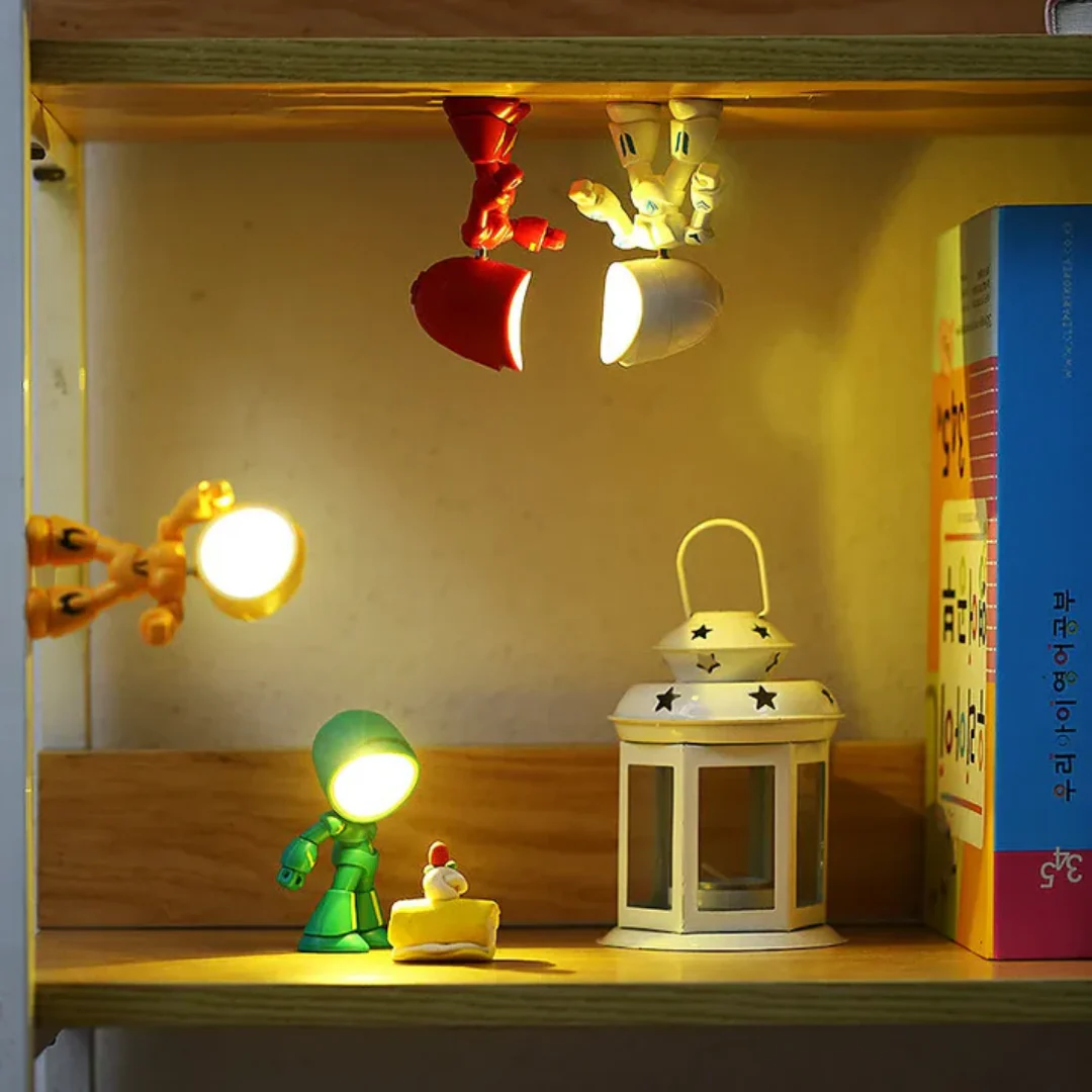 Modern Robot LED Table Lamp Battery Powered Warm Light Desk Night Lamp - Image 2