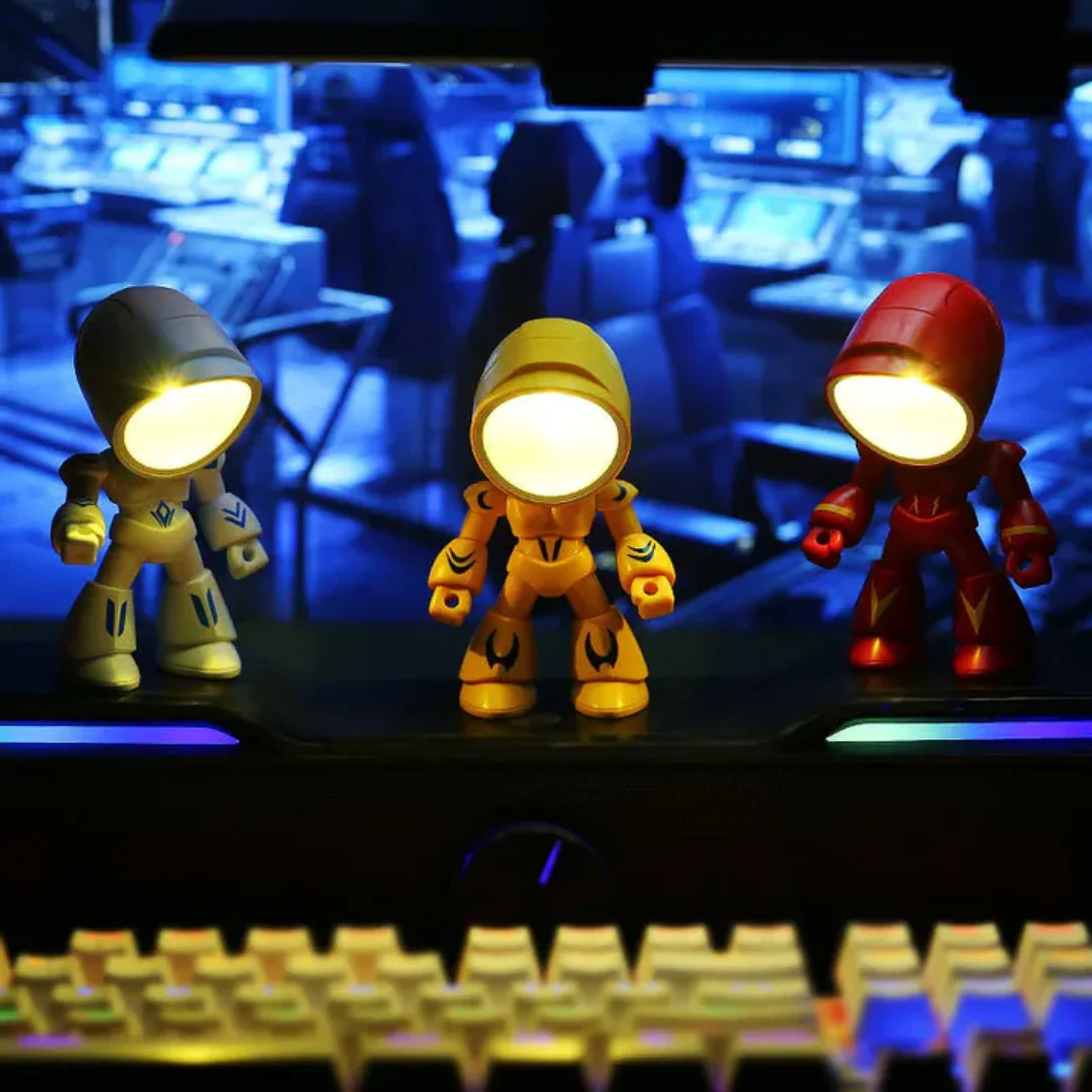 Modern Robot LED Table Lamp Battery Powered Warm Light Desk Night Lamp - Image 3