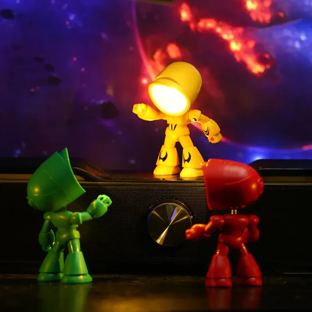Modern Robot LED Table Lamp Battery Powered Warm Light Desk Night Lamp - Image 4