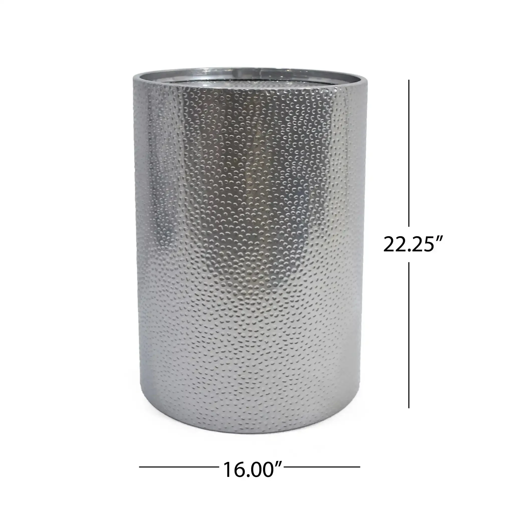 Modern Round Accent Table With Hammered Surface - Image 12