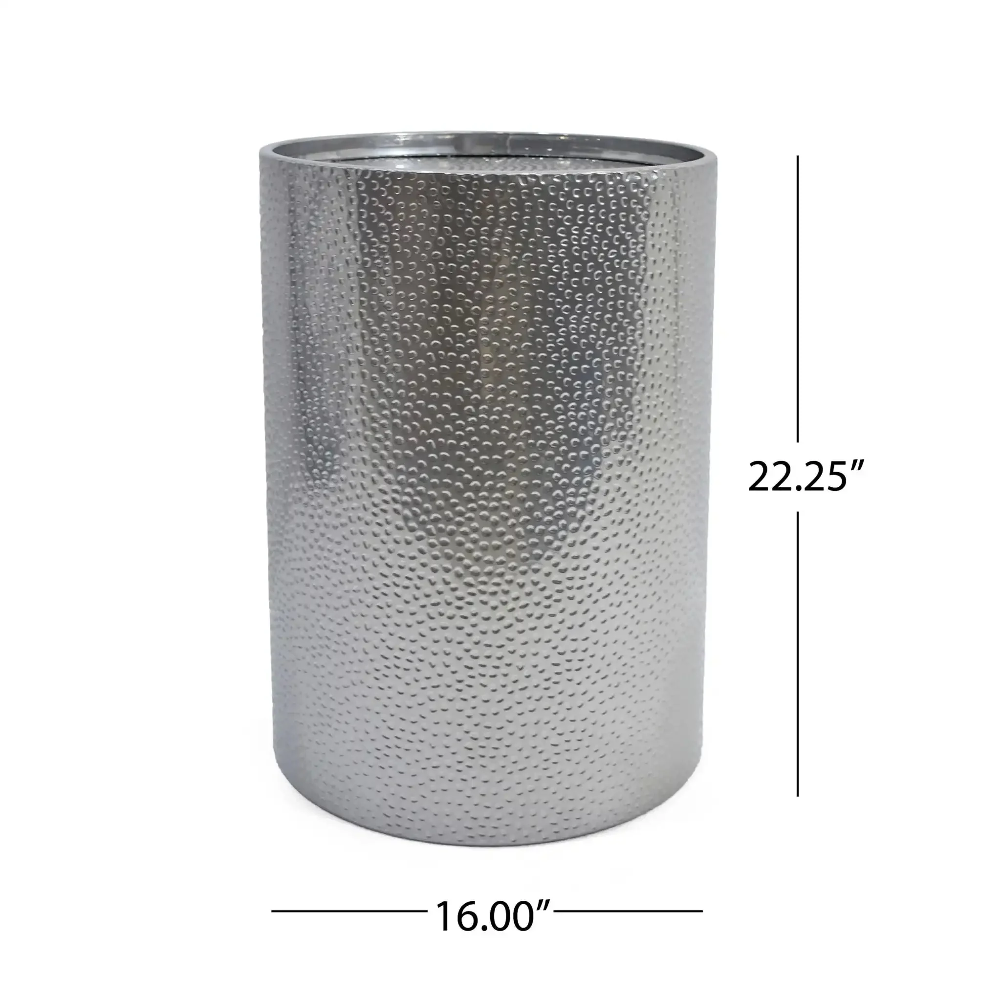 Modern Round Accent Table With Hammered Surface - Image 4