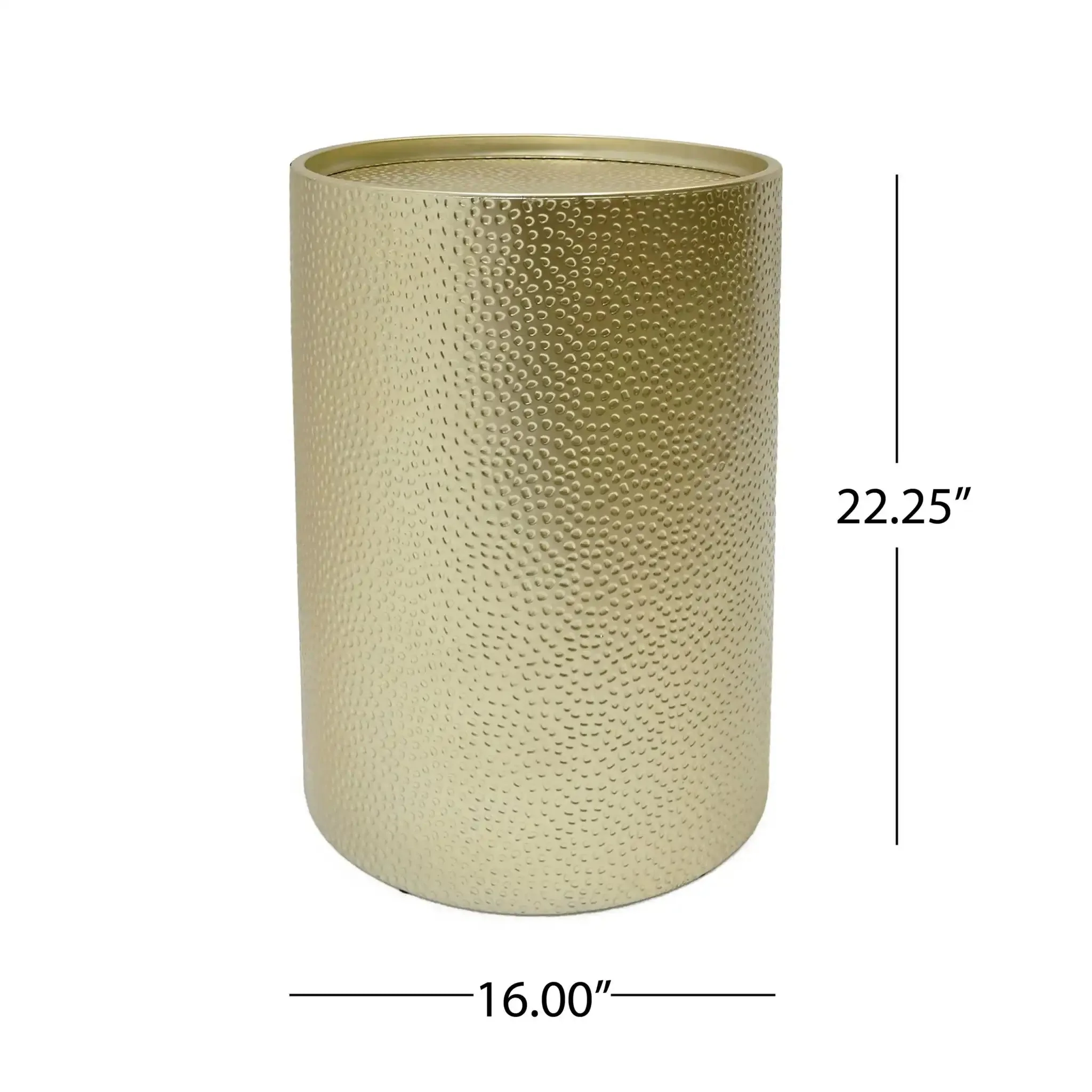 Modern Round Accent Table With Hammered Surface - Image 7