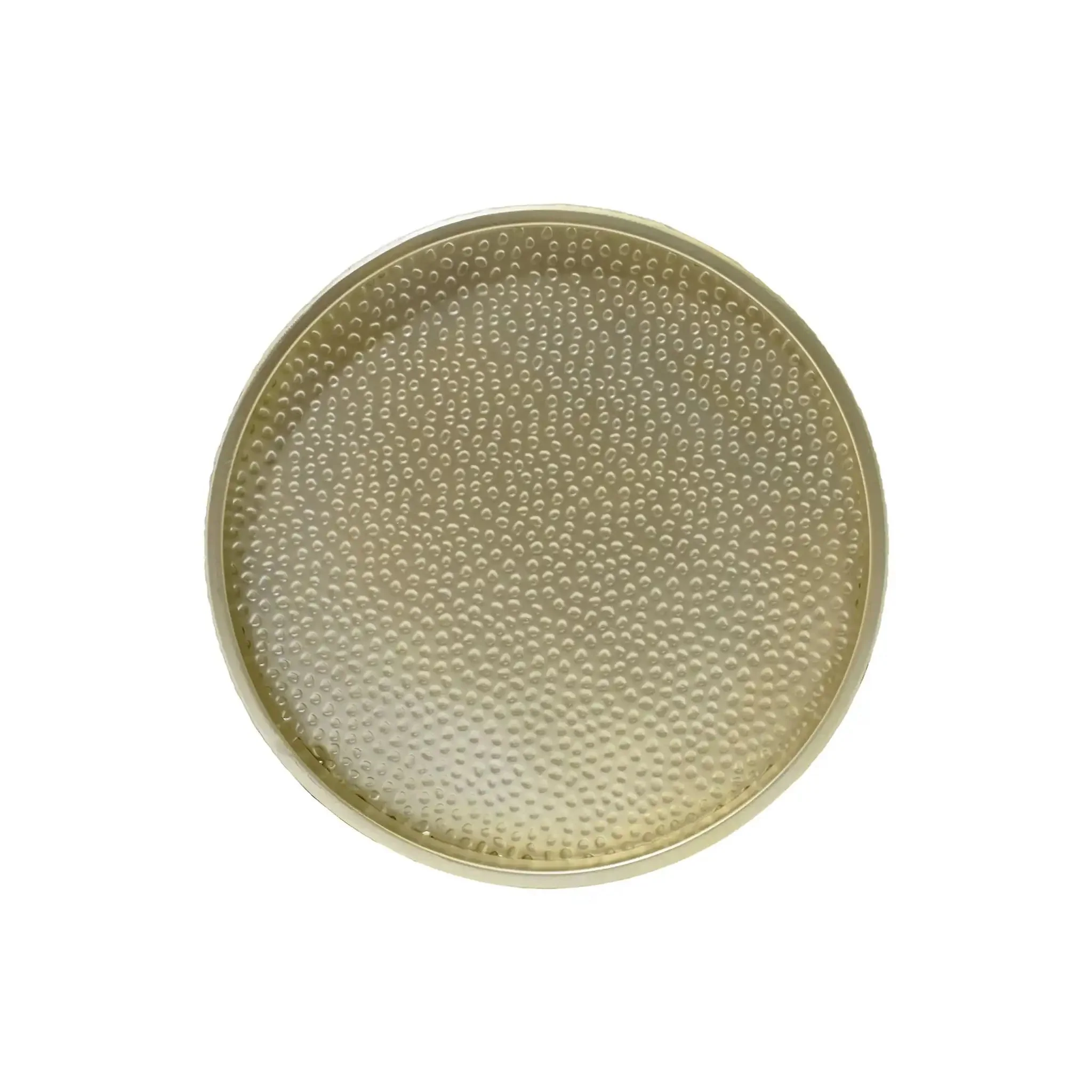 Modern Round Accent Table With Hammered Surface - Image 8