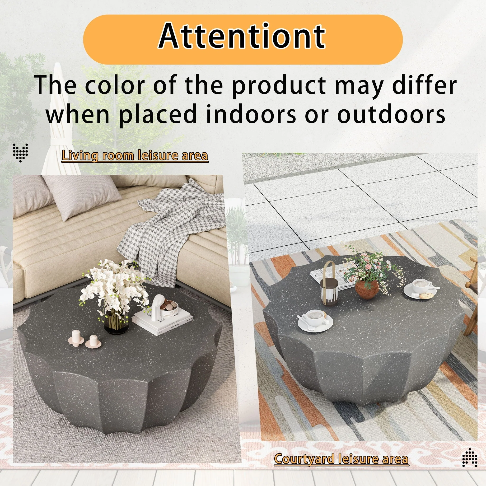 Modern Round Coffee Table For Indoor / Outdoor - Image 6