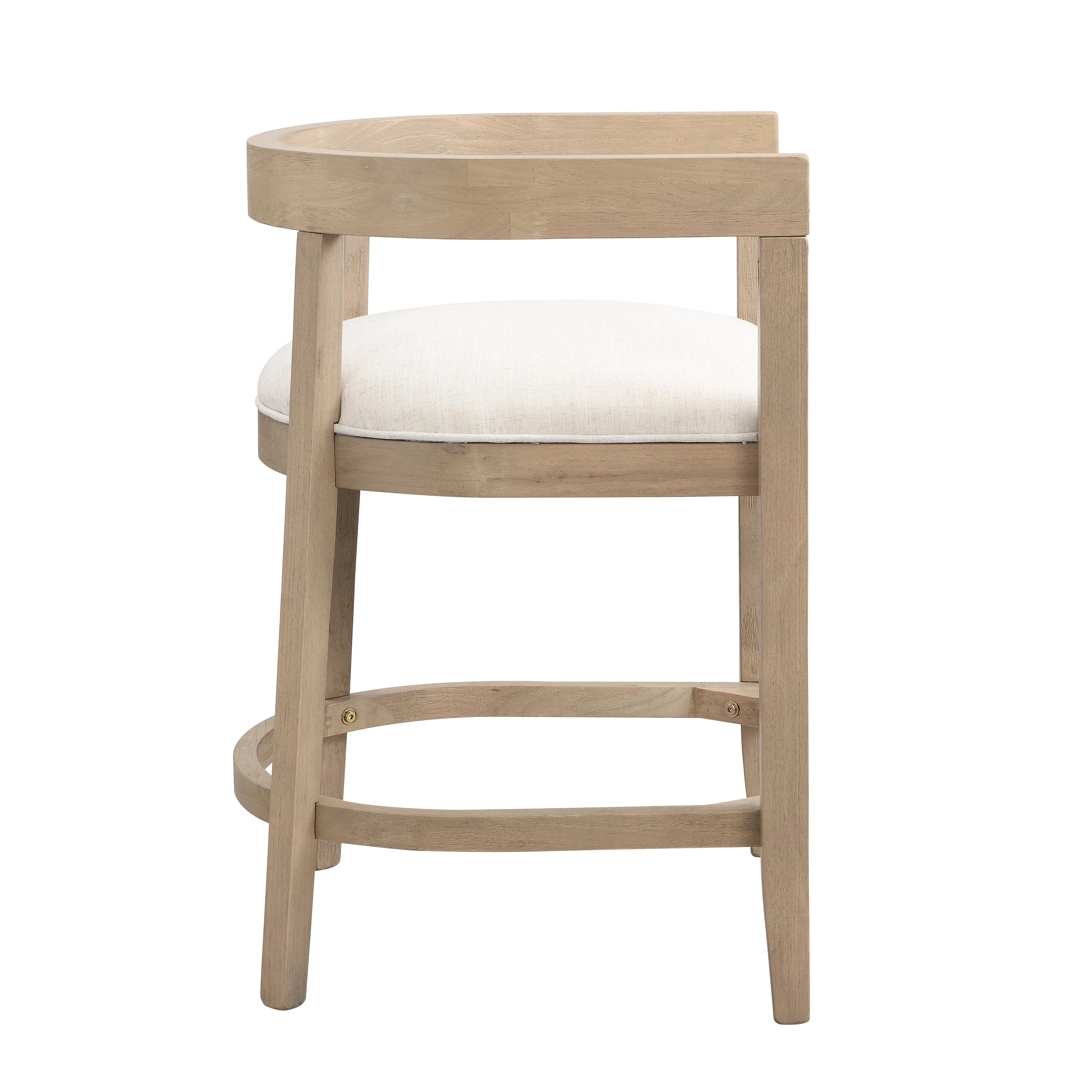 Modern Rubberwood Counter Stool Set of 2 with Upholstered Seats - Image 10