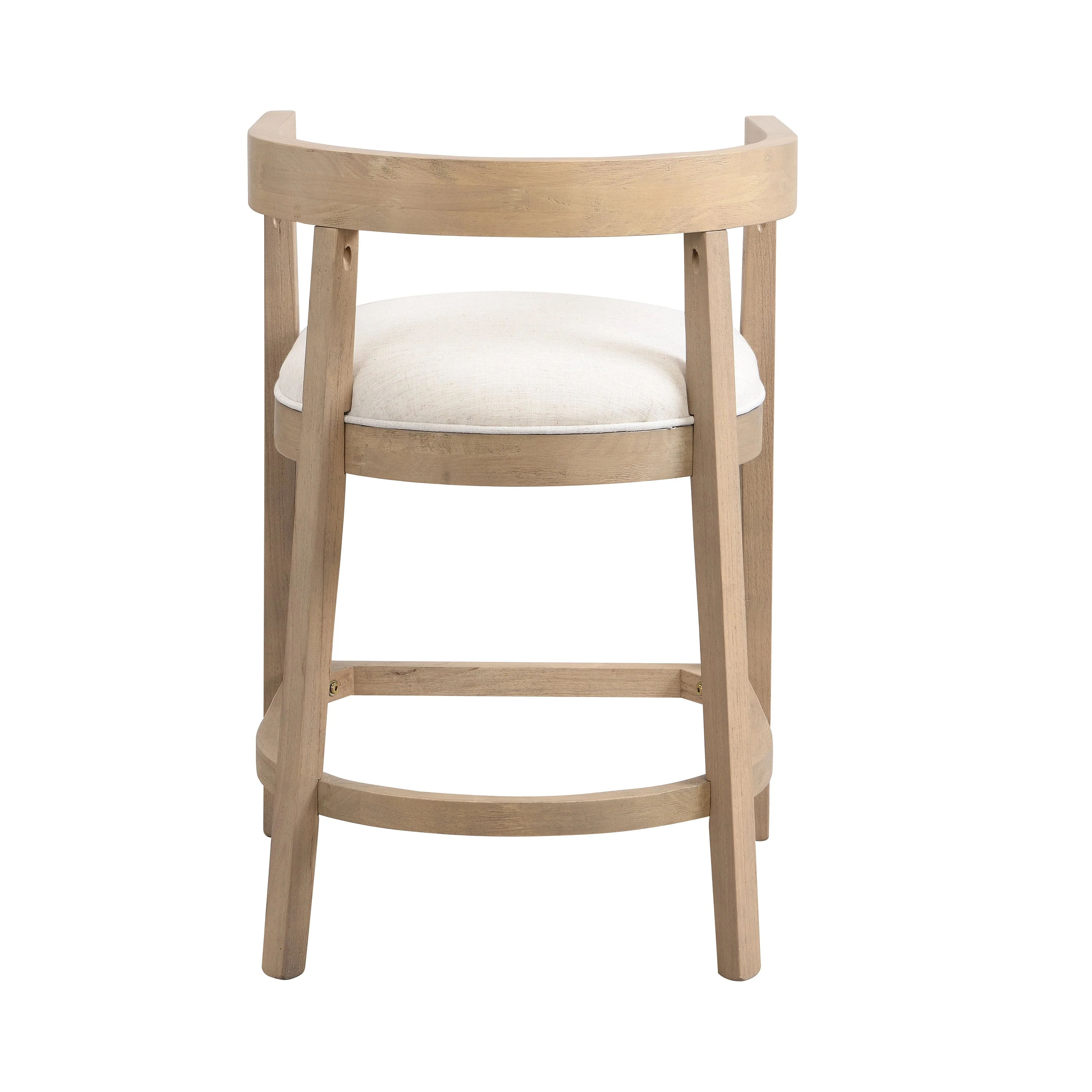Modern Rubberwood Counter Stool Set of 2 with Upholstered Seats - Image 11